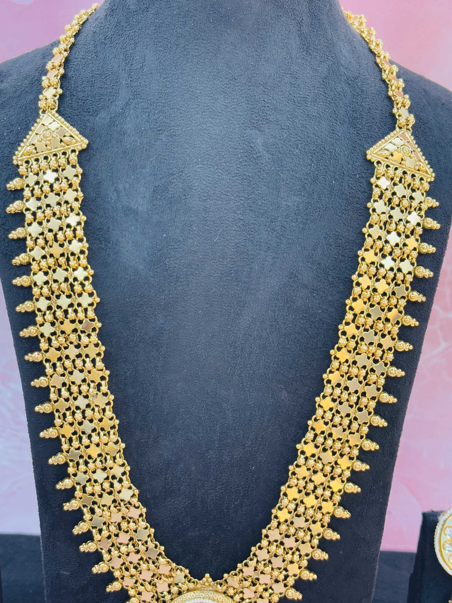 Heritage Temple Necklace Set with Kundan & Jhumkis