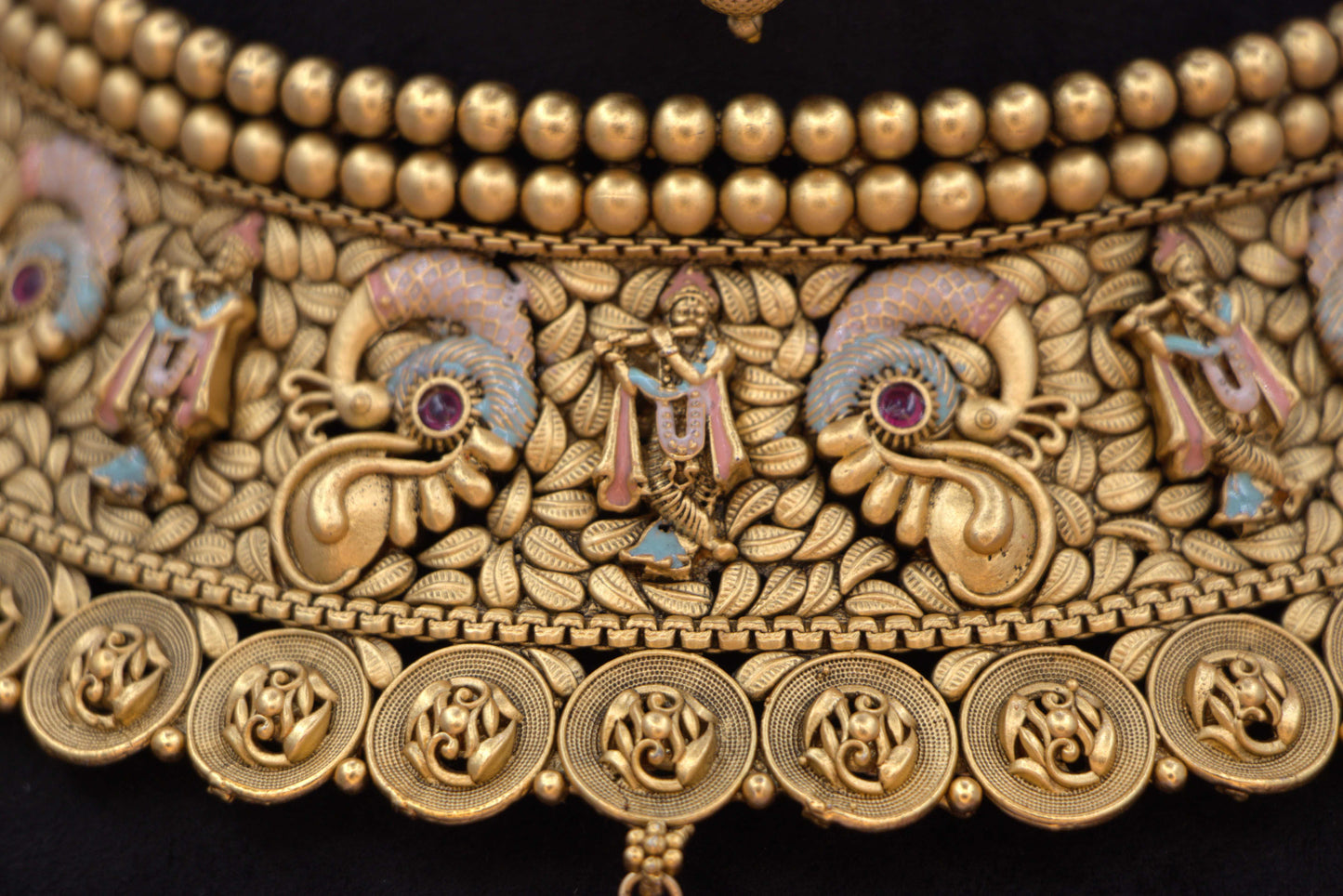 Antique Peacock Coin Choker Bridal Set