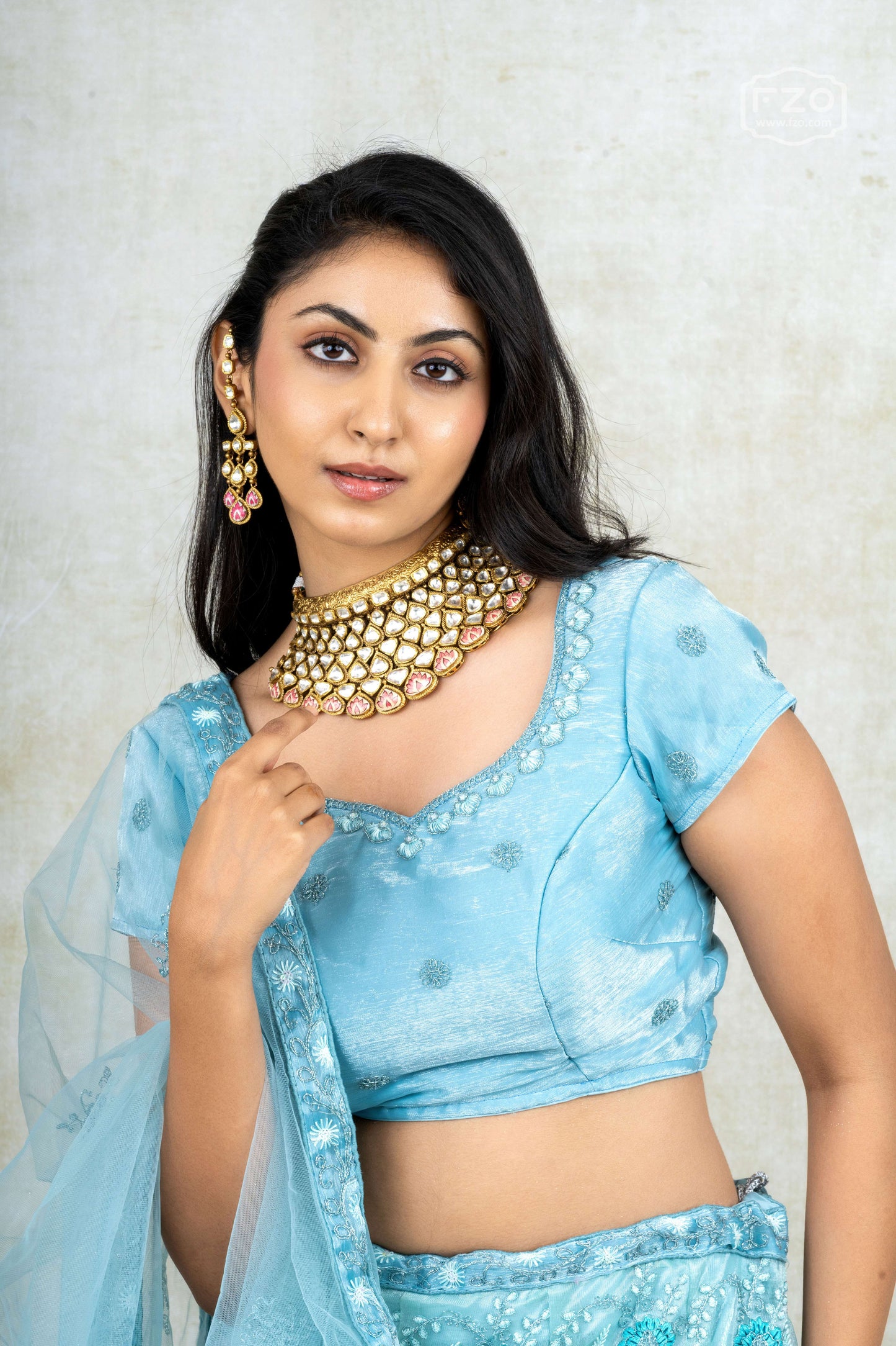 Sky Blue Sequin Embroidered Lehenga – Elegant Designer Party & Bridal Wear