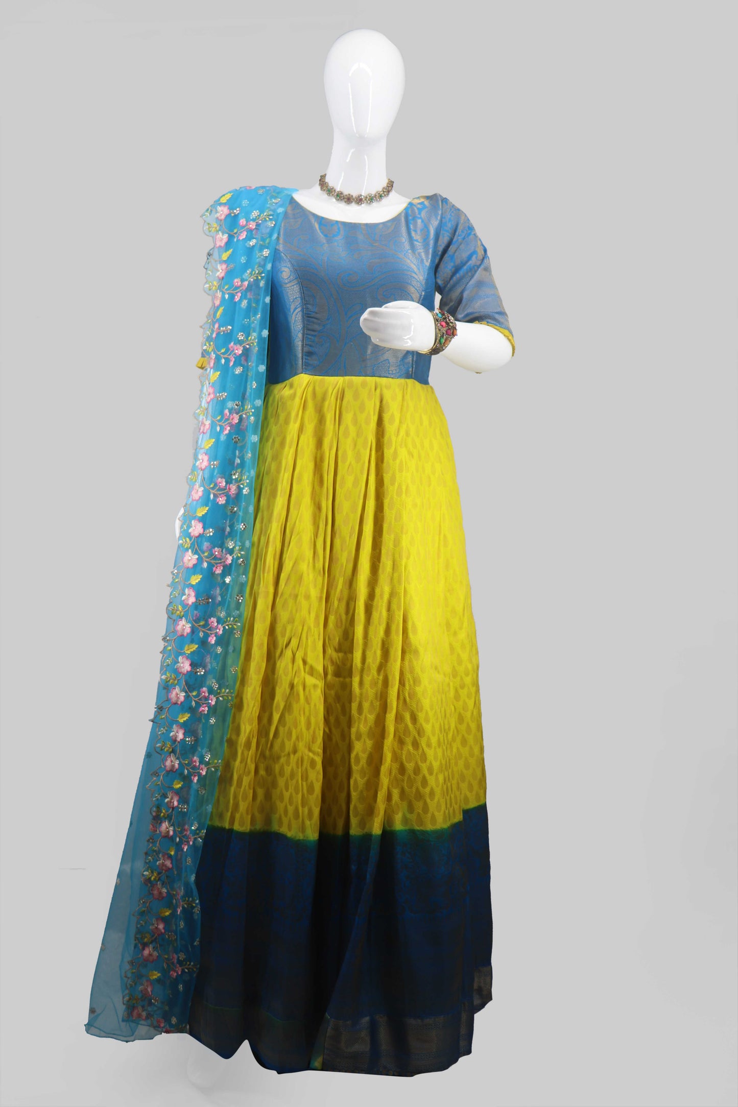 Midnight Bloom – Navy Blue Sequin Lehenga Set