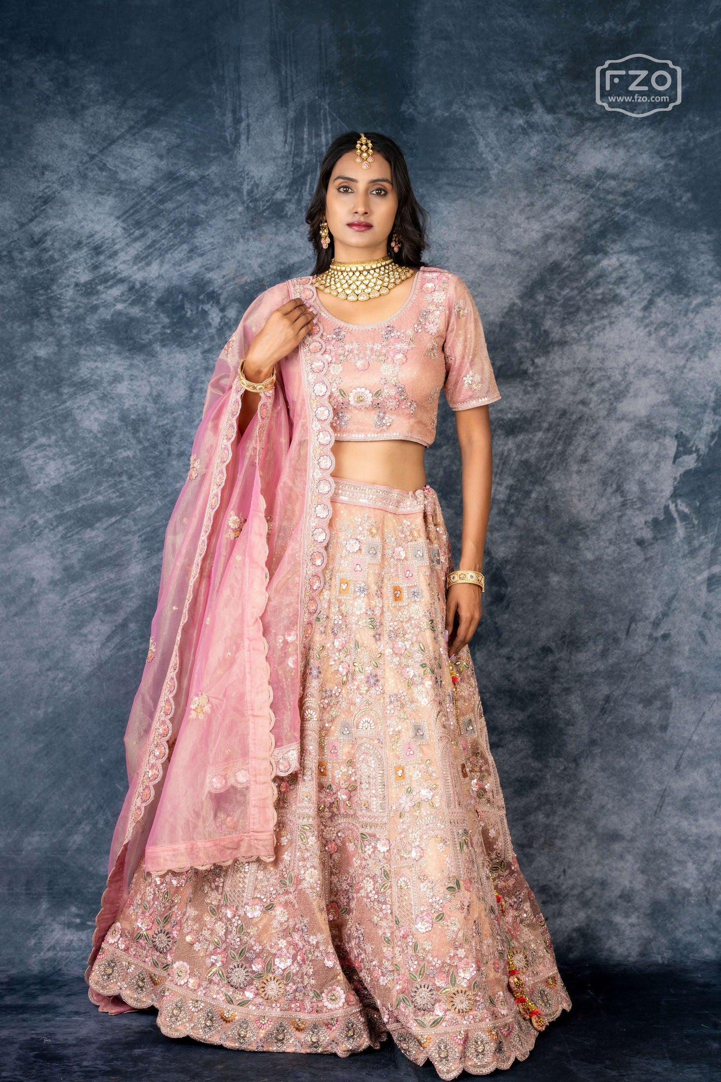 Blush Royal – Pink Heavy Embroidered Bridal Lehenga for Weddings & Receptions