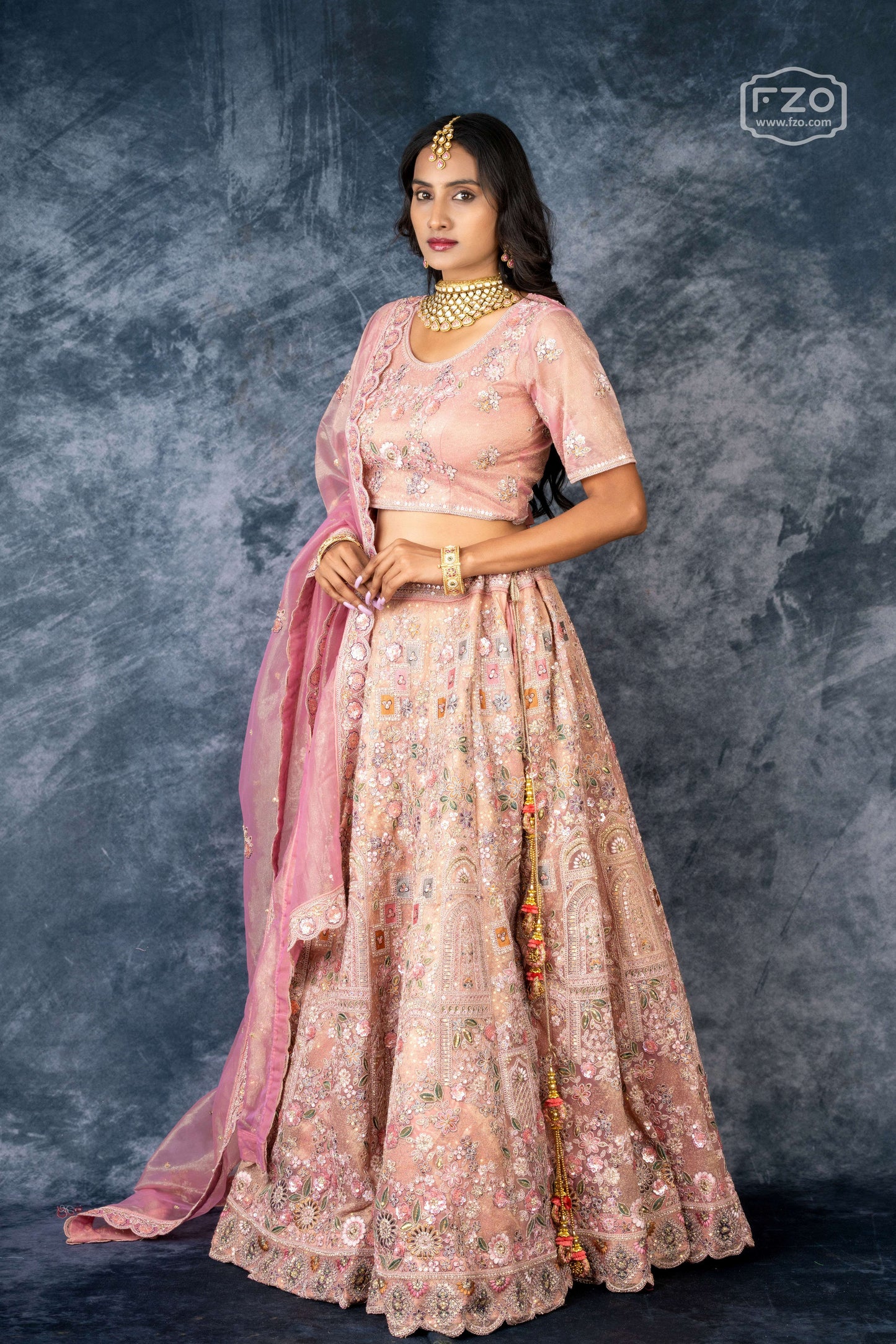 Blush Royal – Pink Heavy Embroidered Bridal Lehenga for Weddings & Receptions