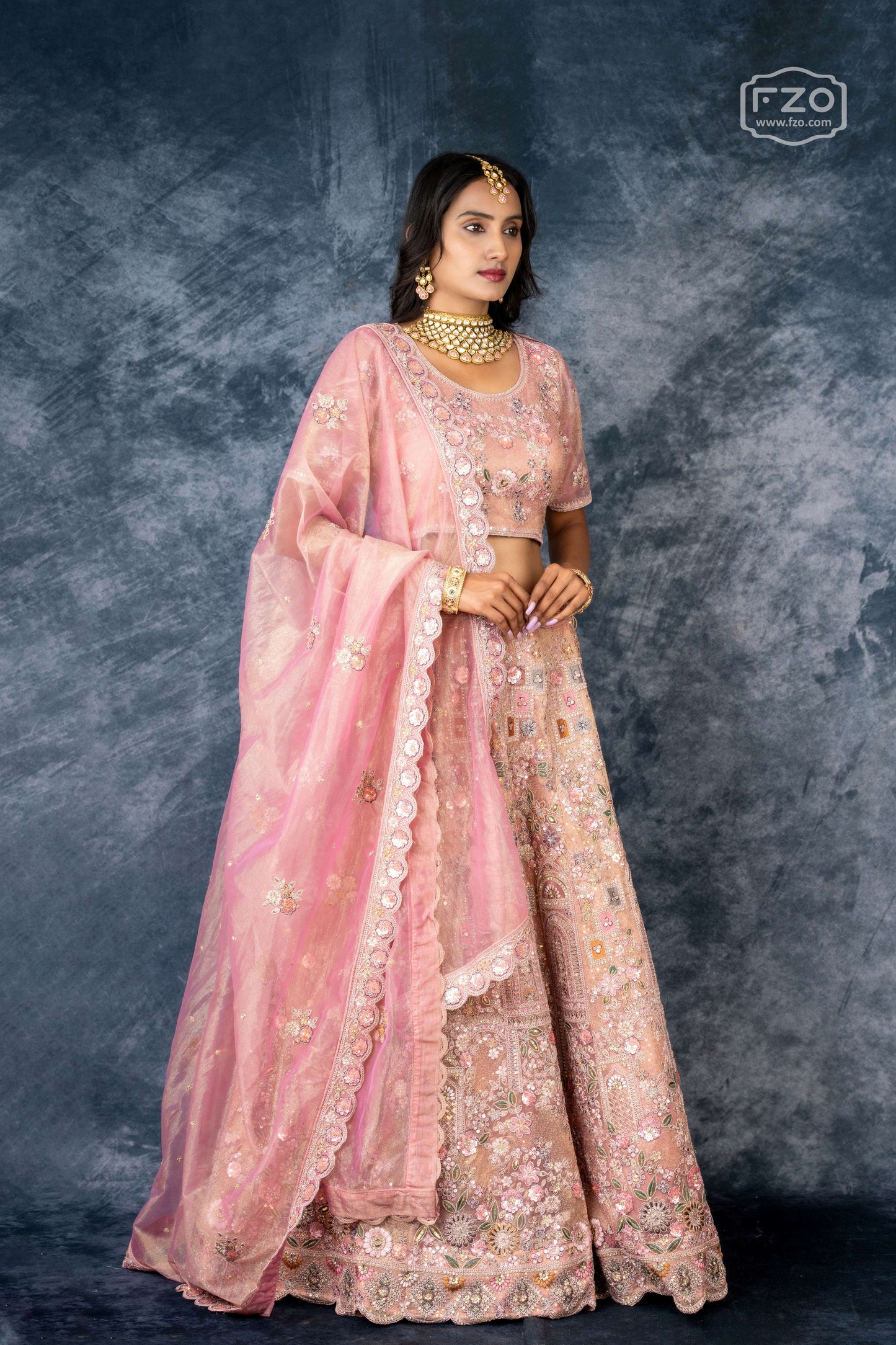 Blush Royal – Pink Heavy Embroidered Bridal Lehenga for Weddings & Receptions