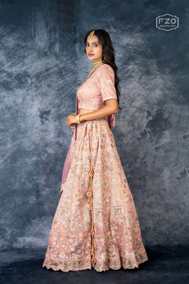 Blush Royal – Pink Heavy Embroidered Bridal Lehenga for Weddings & Receptions
