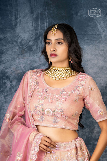 Blush Royal – Pink Heavy Embroidered Bridal Lehenga for Weddings & Receptions