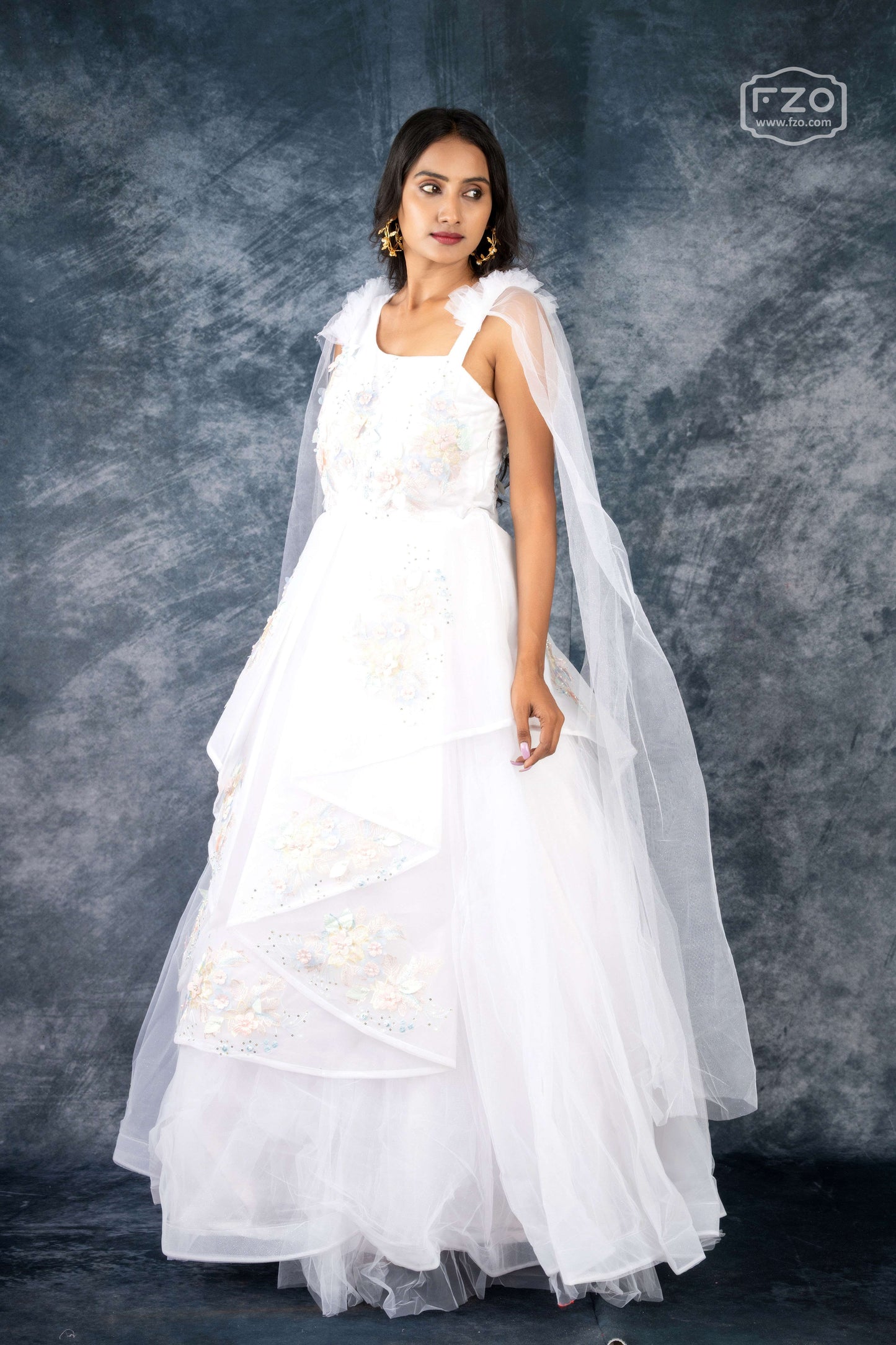 Celestial Elegance White Bridal Gown