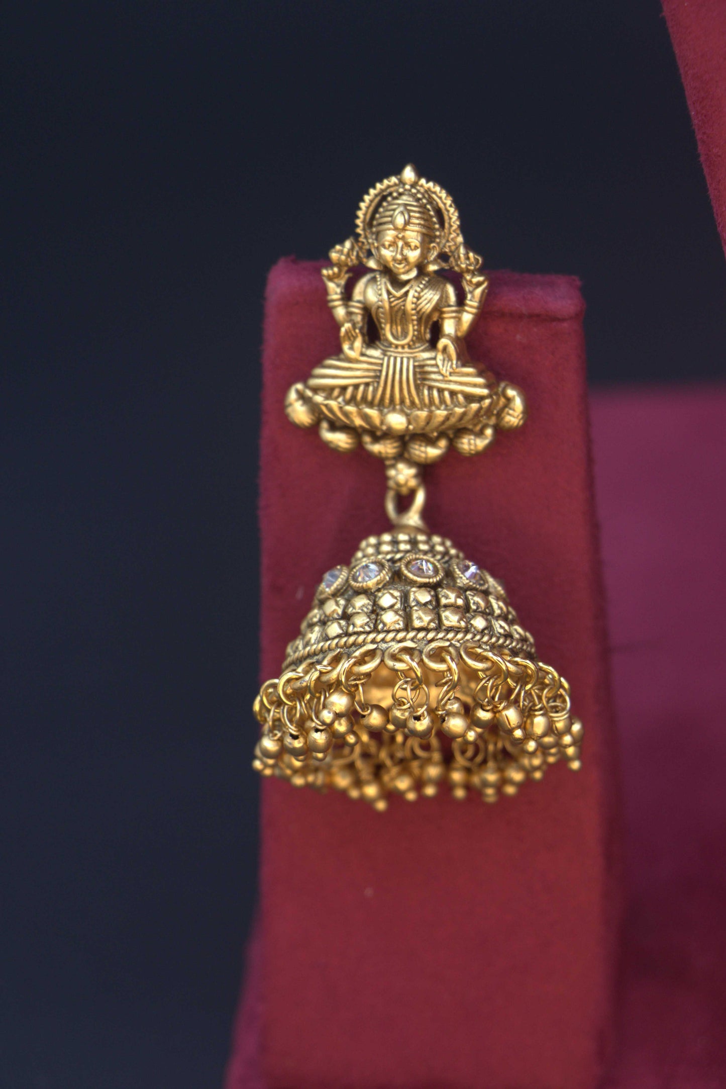 Temple Lakshmi Pendant Bridal Necklace Set