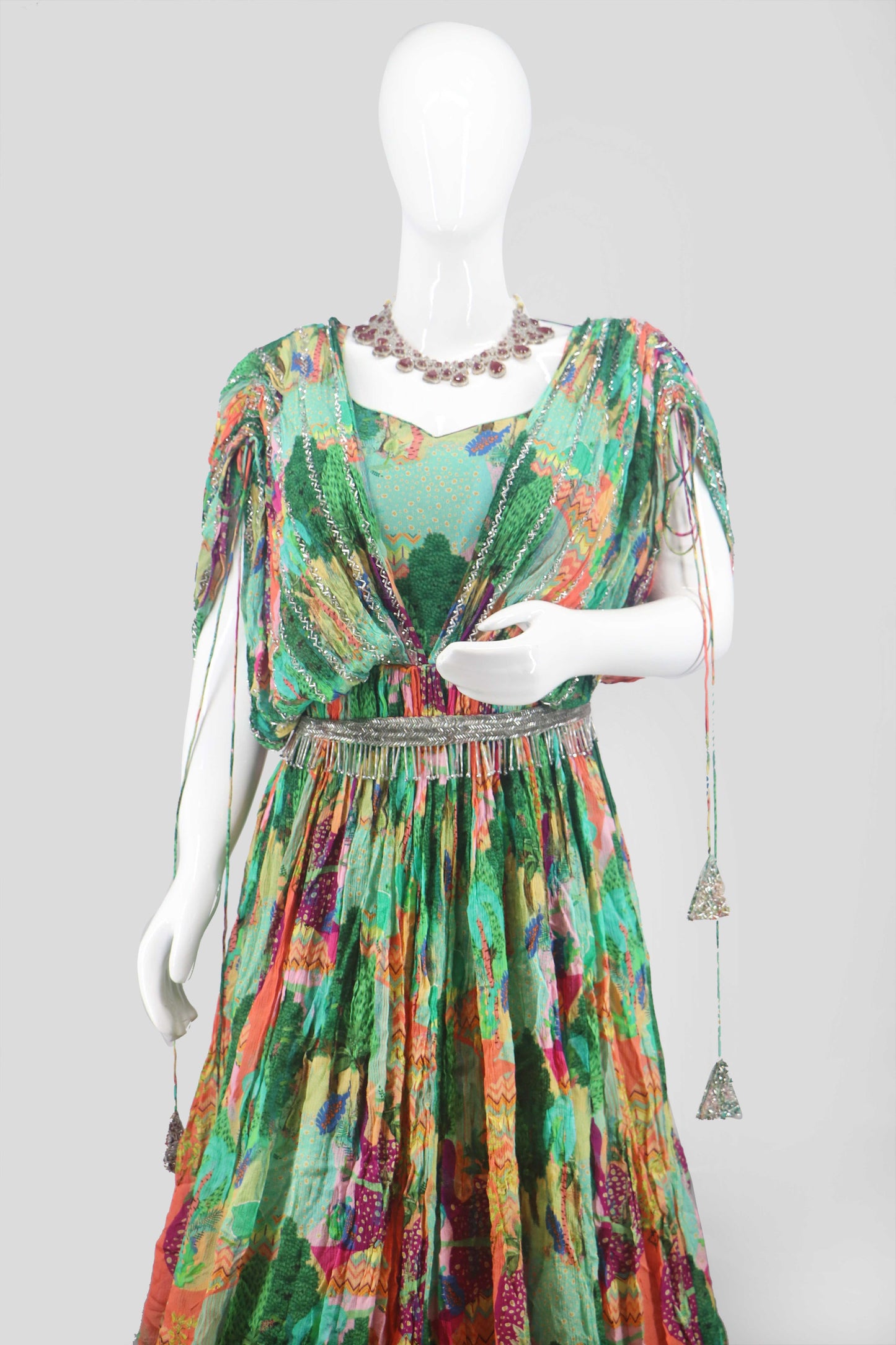 Tropical Bloom – Multicolor Printed Gown