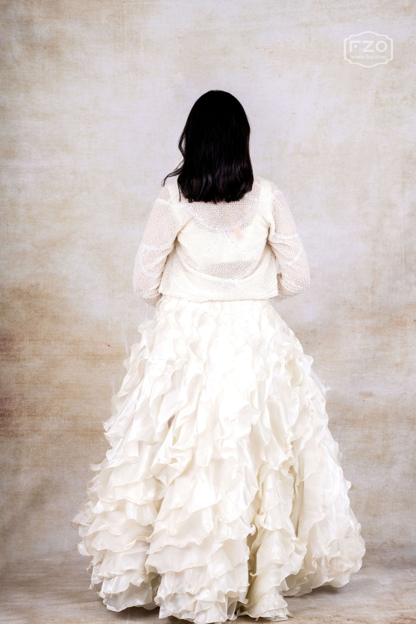 Ivory Ruffle Lehenga – Modern Layered Bridal & Party Wear