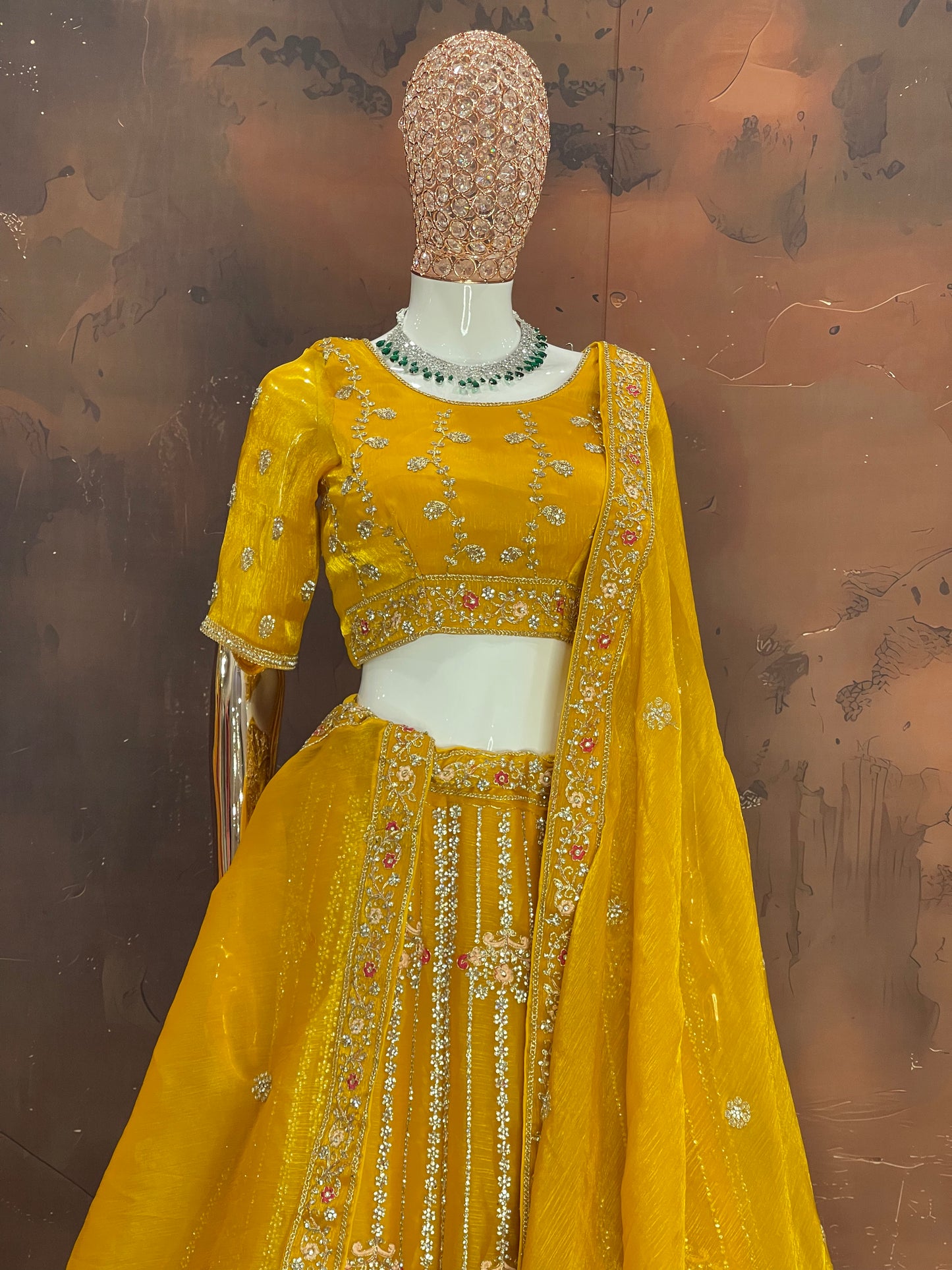 Sunlit Marigold – Yellow Embroidered Lehenga Set