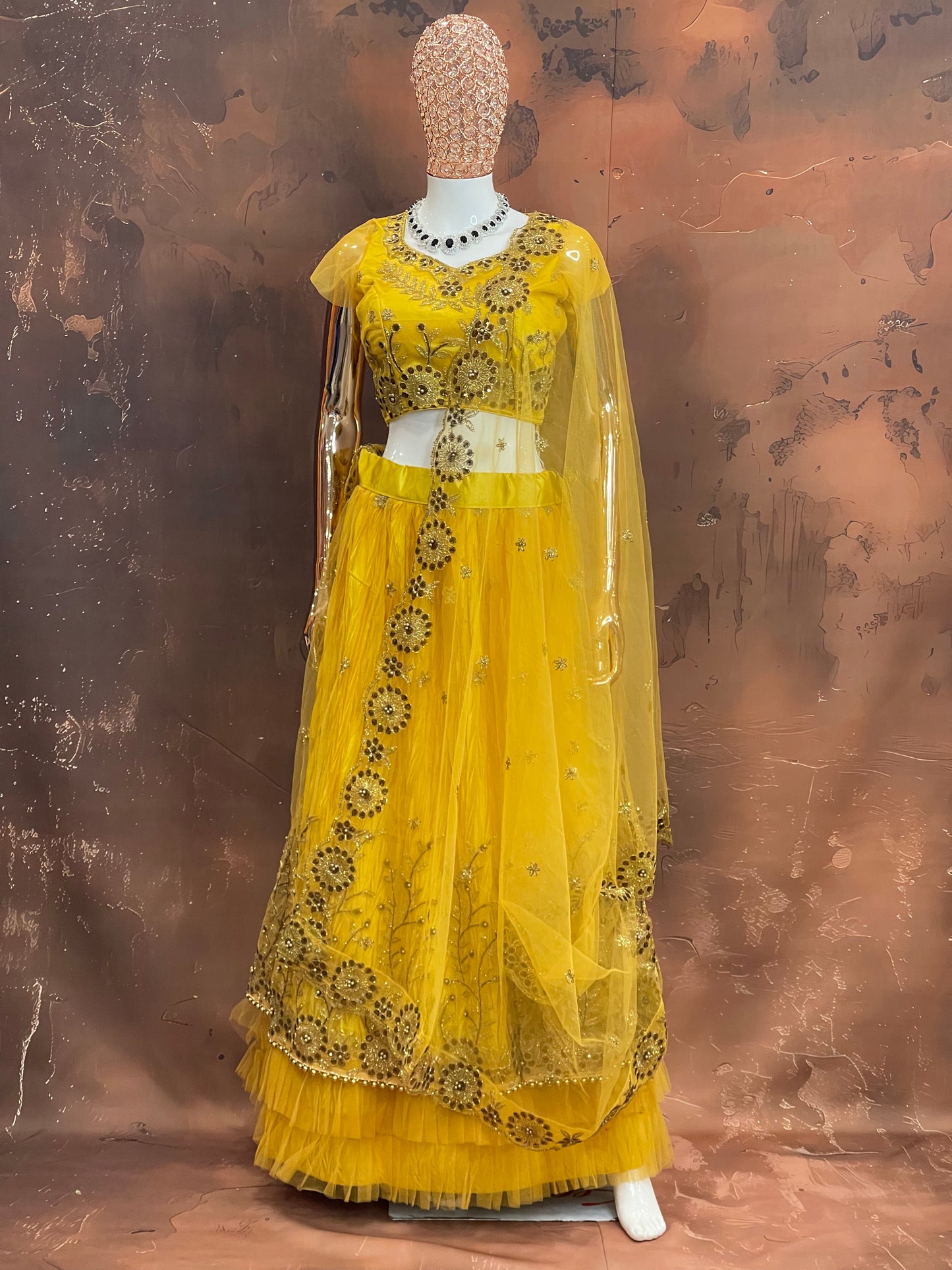 Sunlit Drape – Yellow Embroidered Lehenga Set