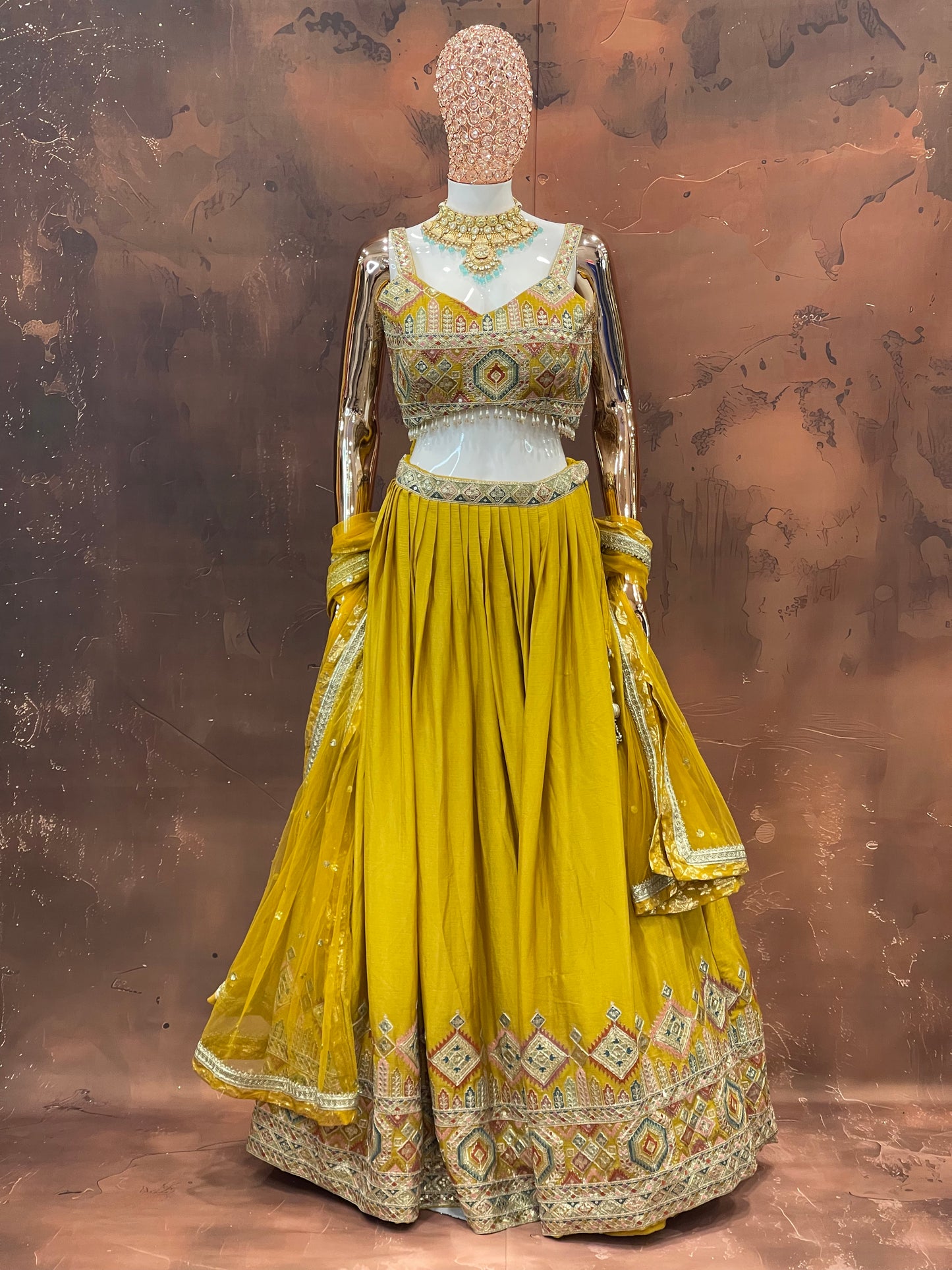 Sunset Regal – Mustard Yellow Lehenga Set