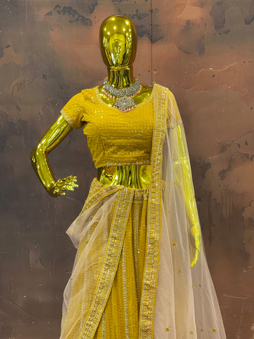 Golden Glow – Embroidered Lehenga Set