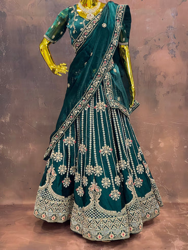 Emerald Opulence – GreenDesigner Lehenga Set