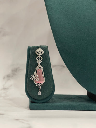 Blush Royale – Pink Pendant CZ Necklace Set