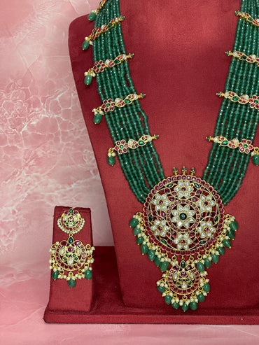 Emerald Strings Bridal Jewellery Set