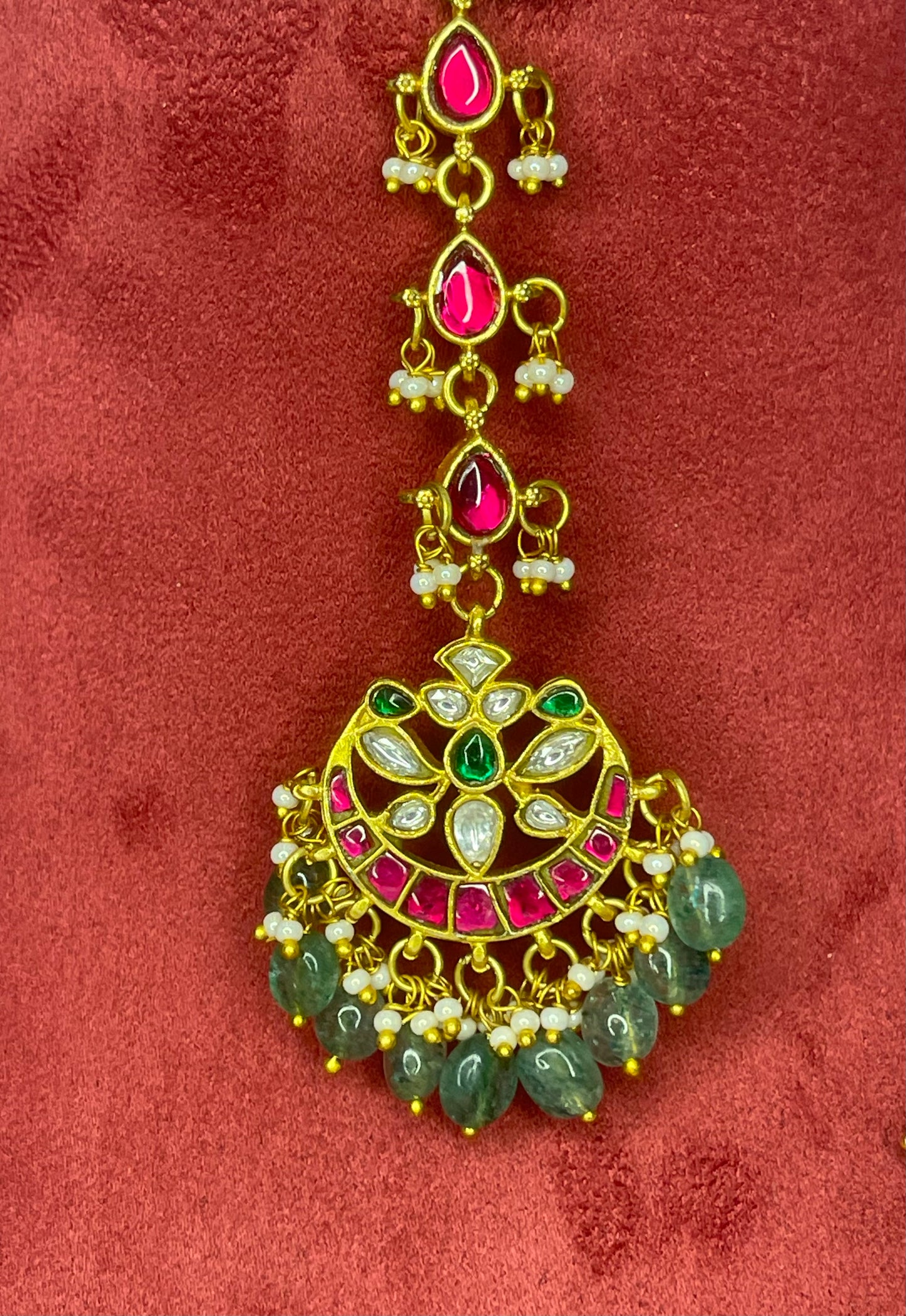 Emerald Strings Bridal Jewellery Set