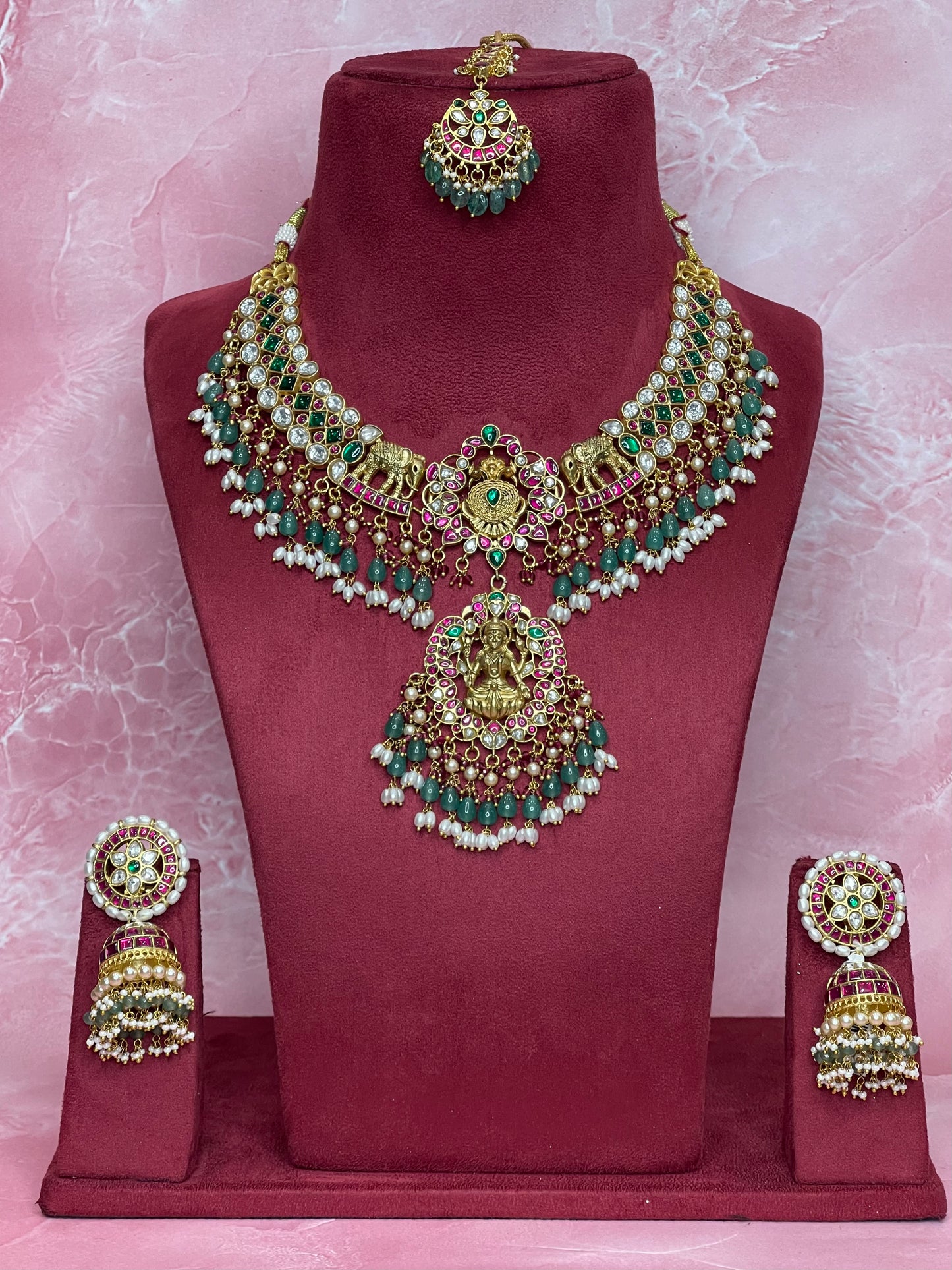 Heritage Ruby Emerald Bridal Jewellery Set
