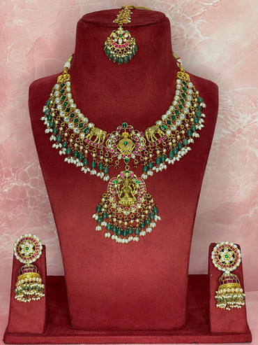 Heritage Ruby Emerald Bridal Jewellery Set