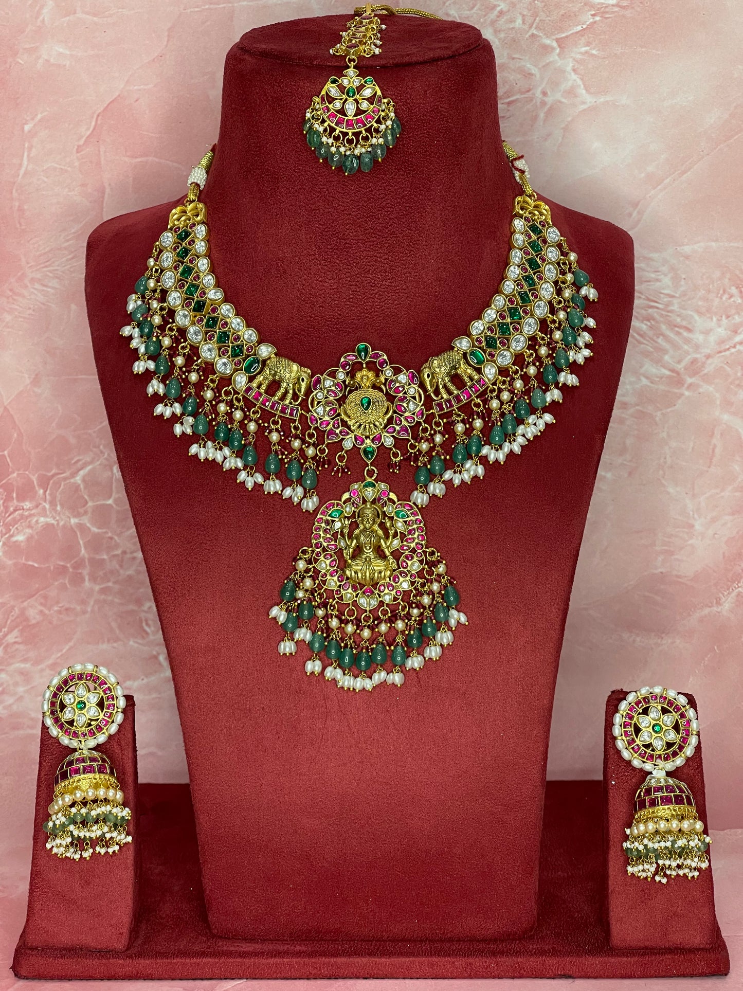 Heritage Ruby Emerald Bridal Jewellery Set