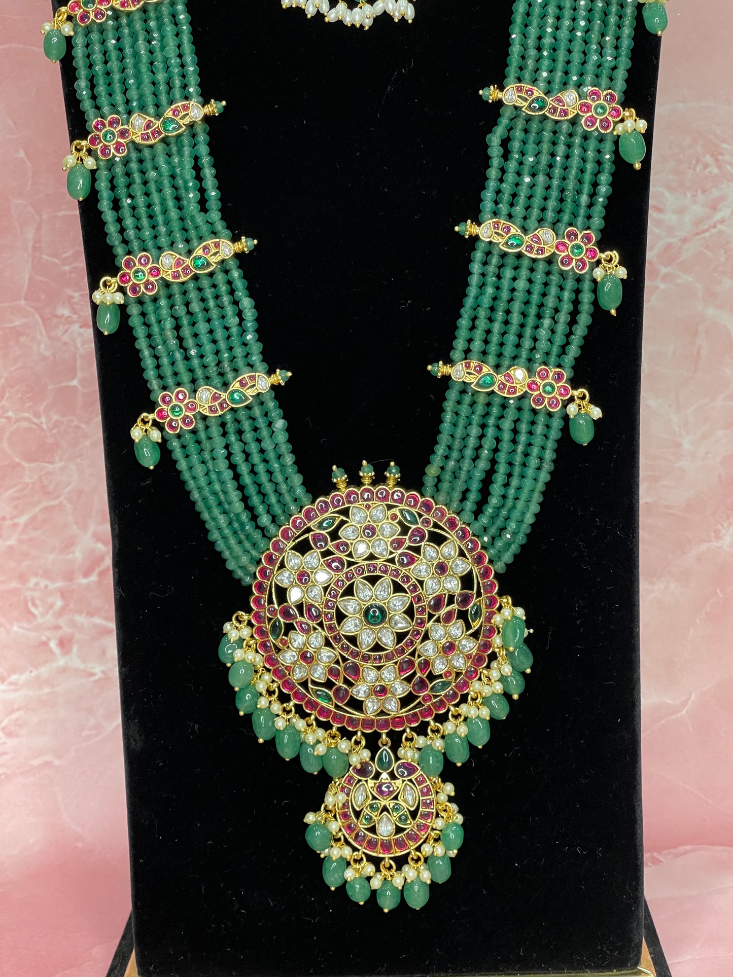 Emerald Heritage Multi-Layer Bridal Jewellery Set