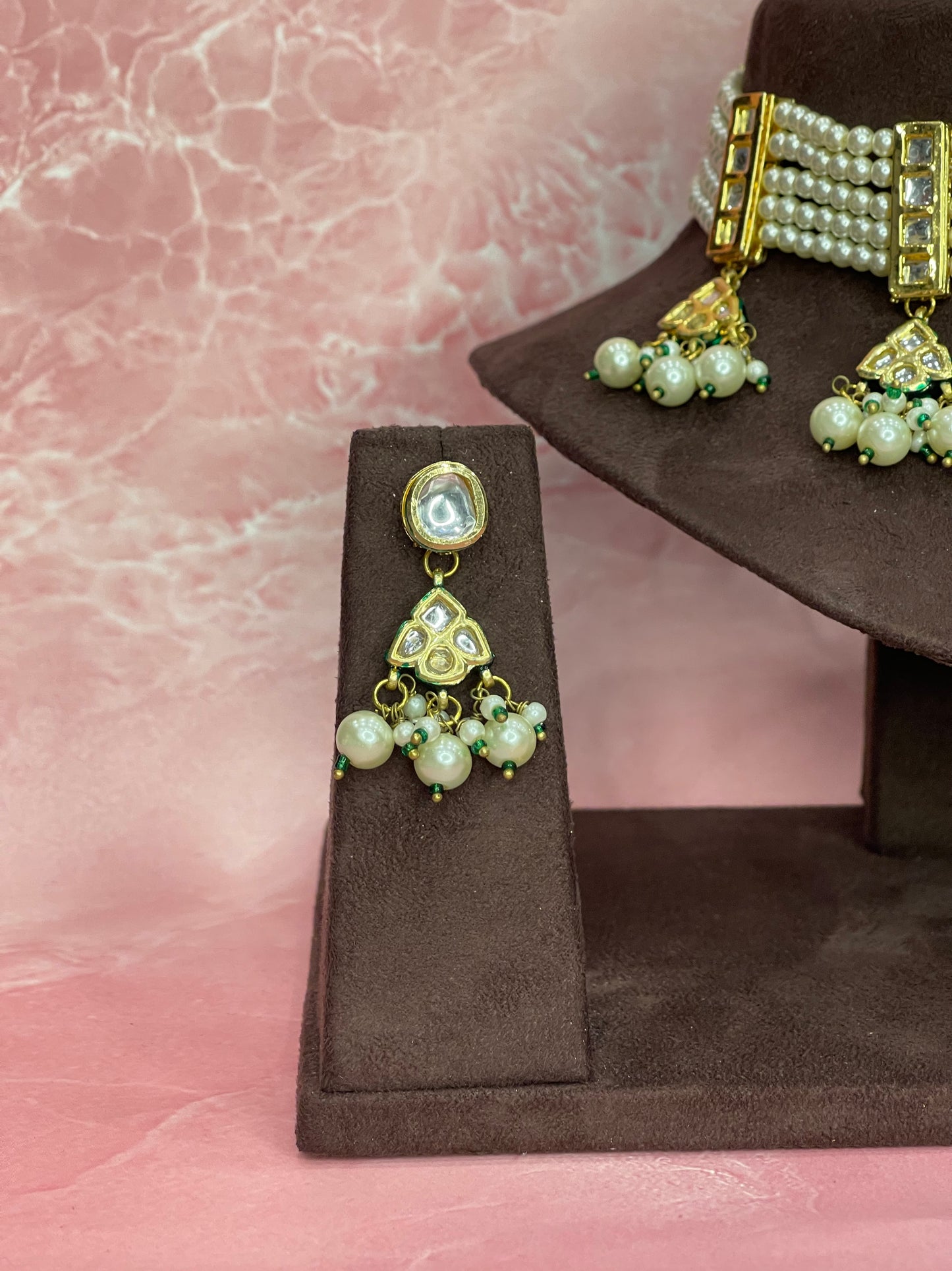Pearl Jadau Kundan Choker Set