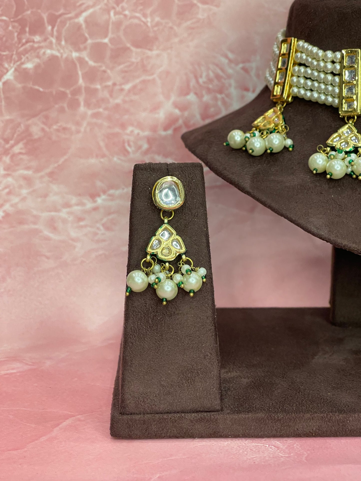Pearl Jadau Kundan Choker Set