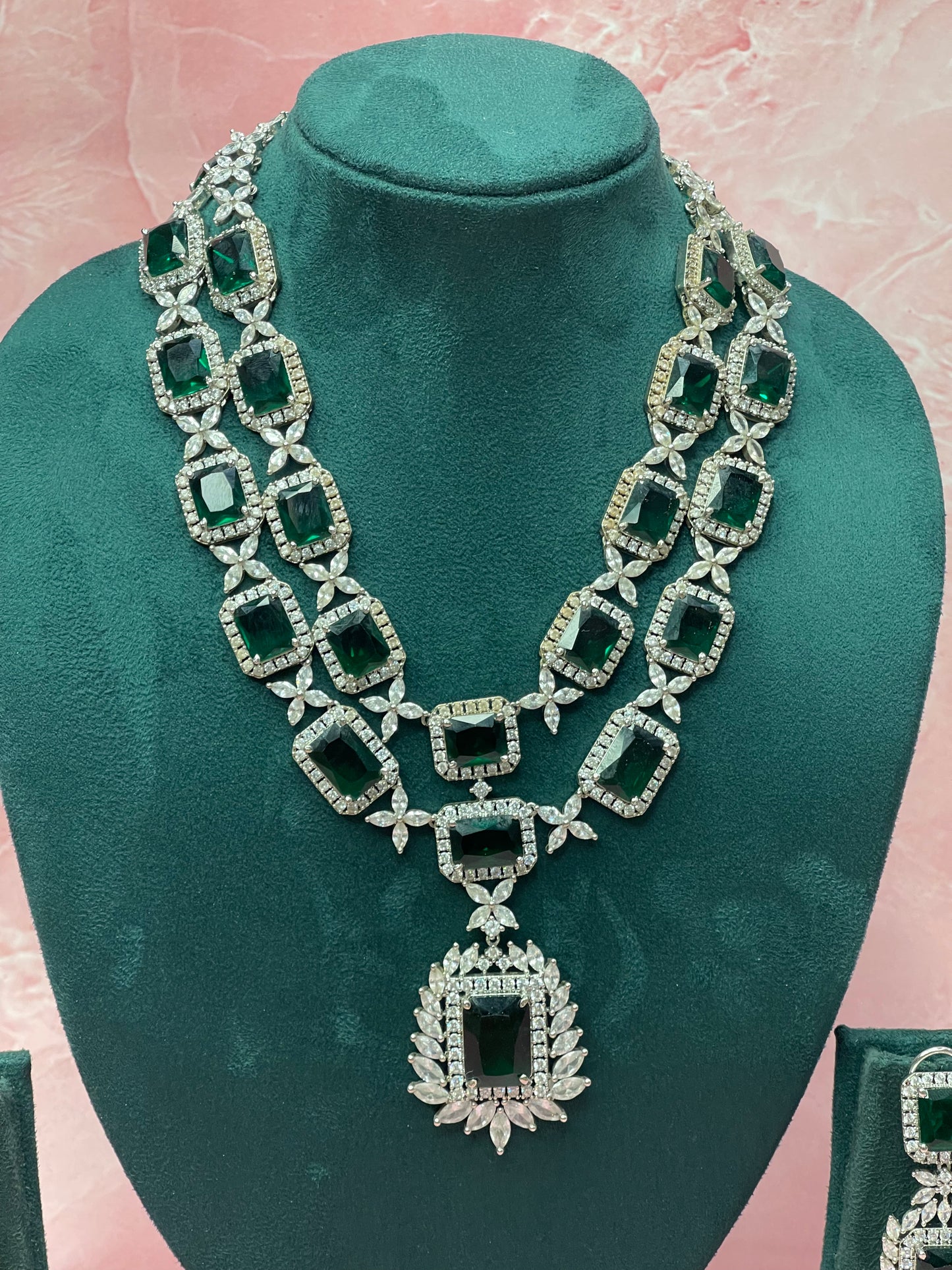 Emerald Prism Statement Jewellery Set