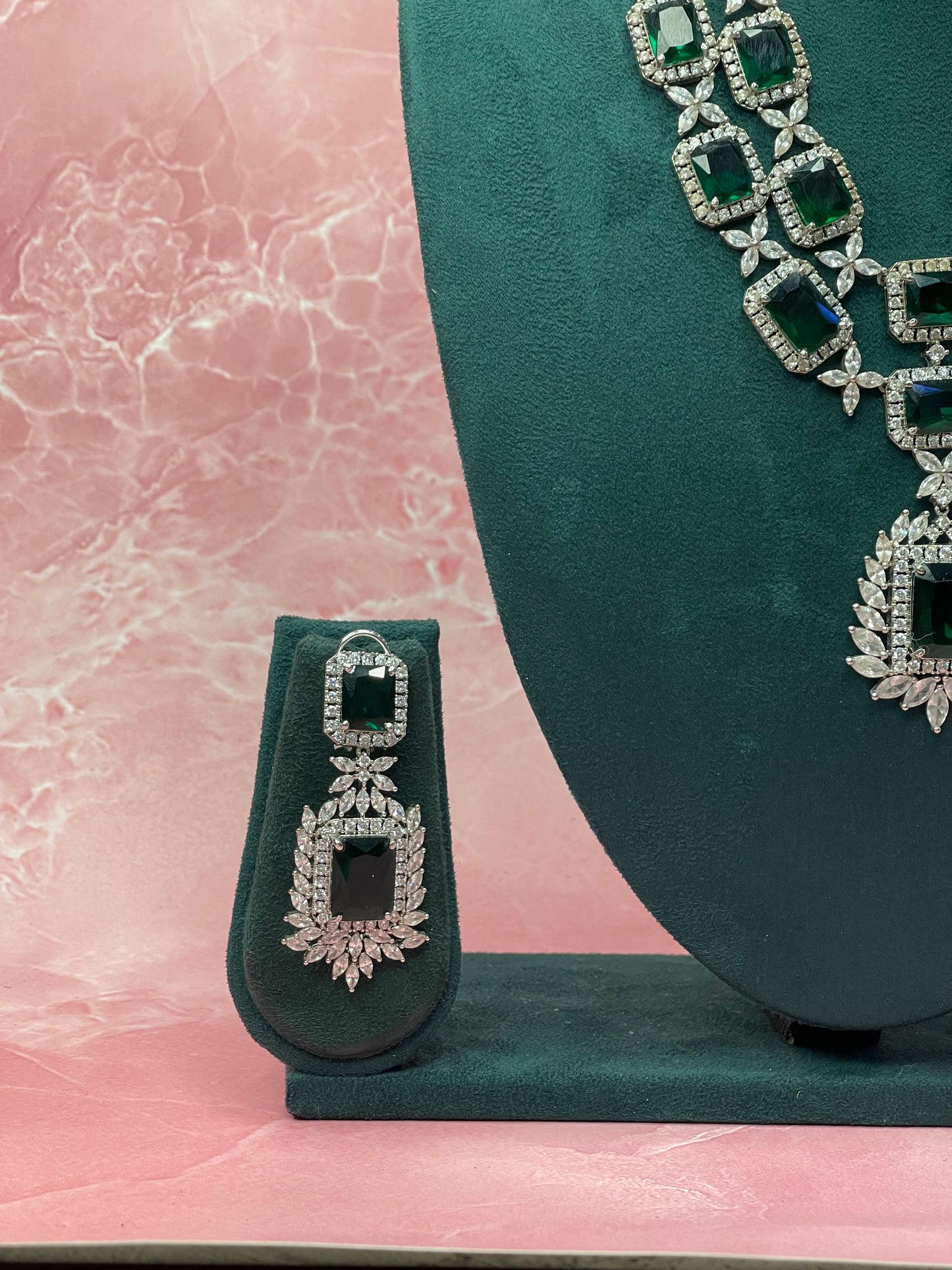 Emerald Prism Statement Jewellery Set