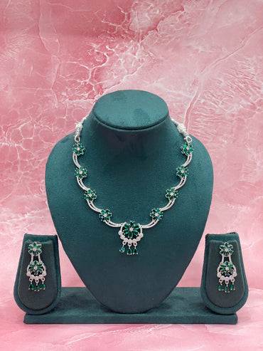 Emerald Blossom Necklace Set