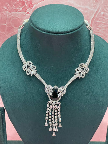 Diamond Cascade Bridal Necklace Set