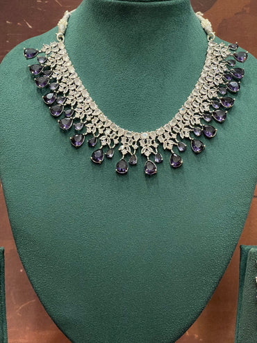 Midnight Cascade Crystal Necklace Set