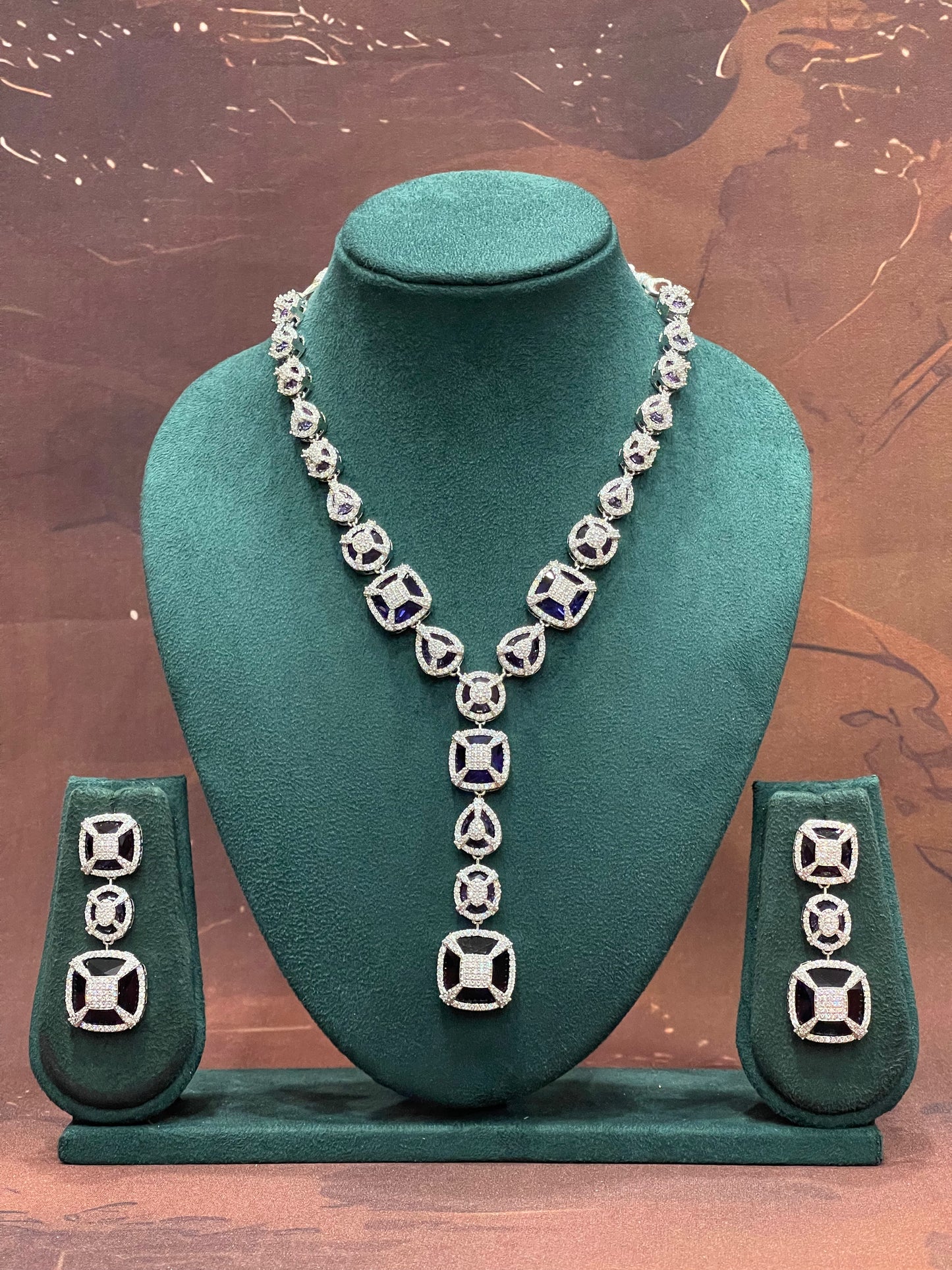 Midnight Geo Drop Necklace Set