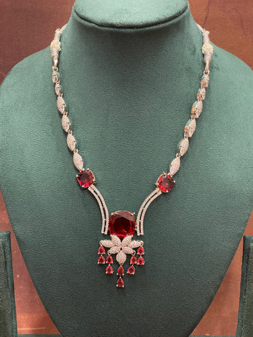 Crimson Cascade Royal Necklace Set