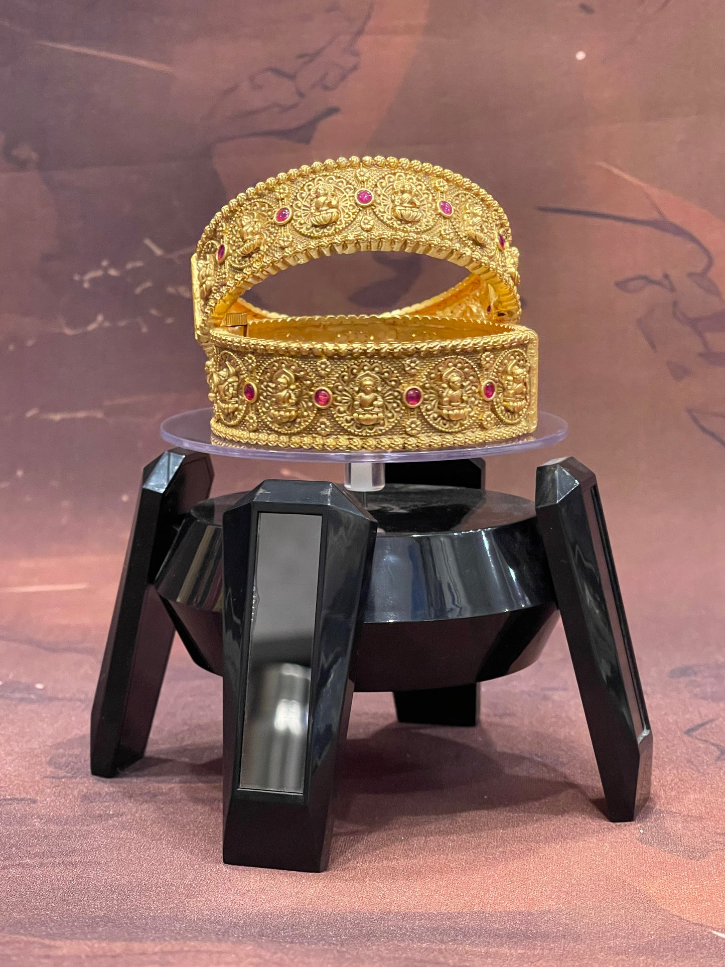 Antique Gold Bangles with Ruby Accents