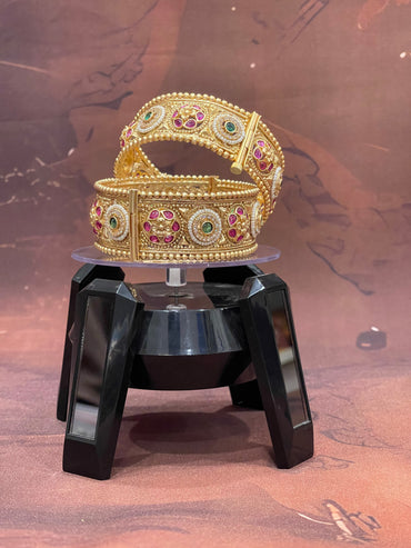 Gold Polki Kada Bangles