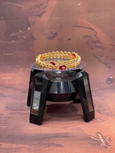 Ruby Link Gold Bangles