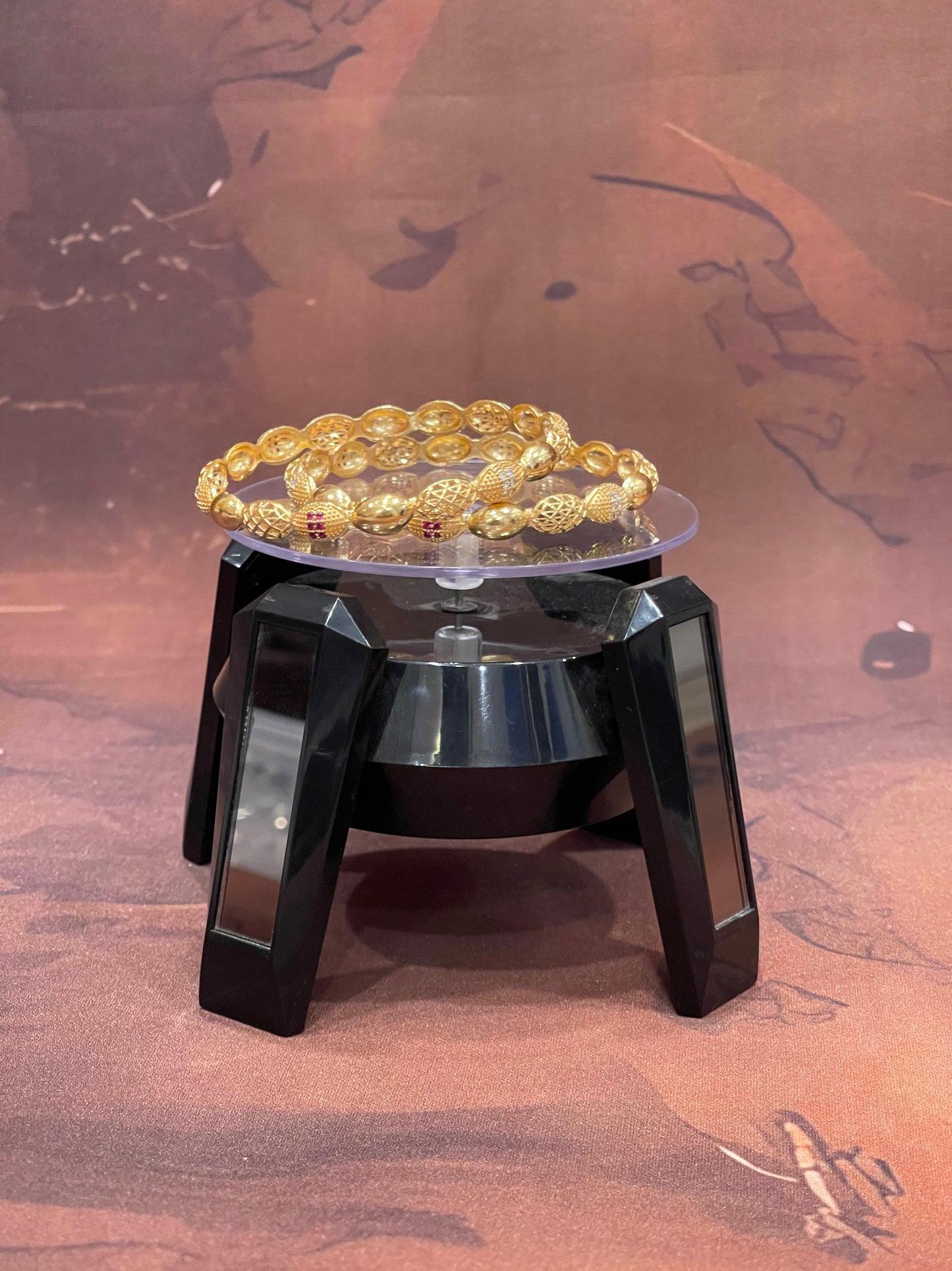 Filigree Sphere Gold Bangles