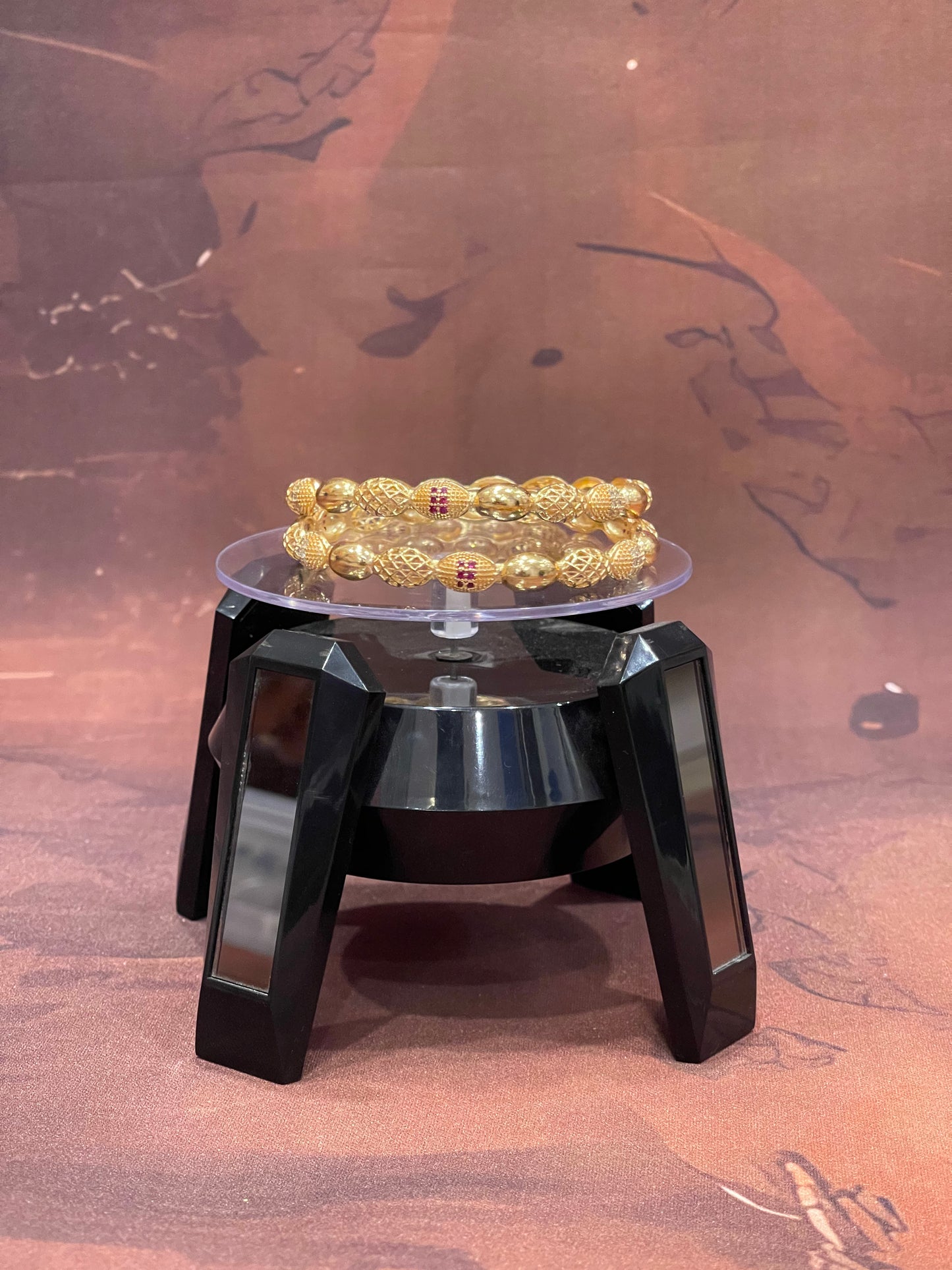 Filigree Sphere Gold Bangles