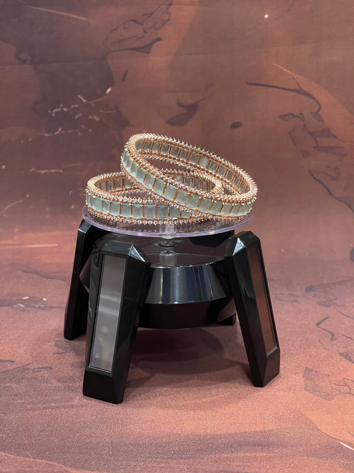 Mint Green Kundan Bangles