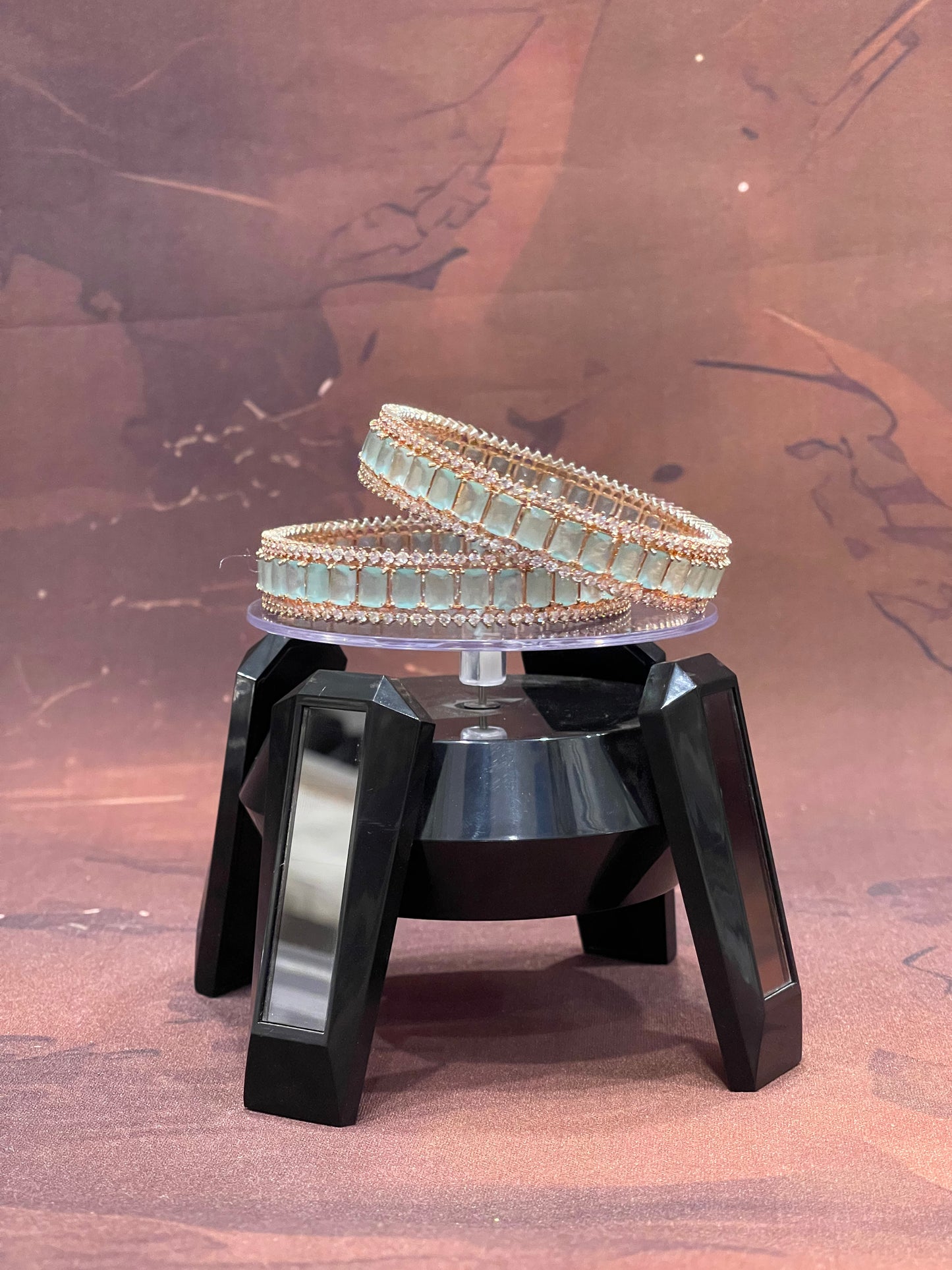 Mint Green Kundan Bangles