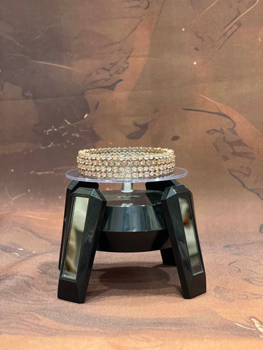 Rose Gold Thin Bangles with Mint Green Stones