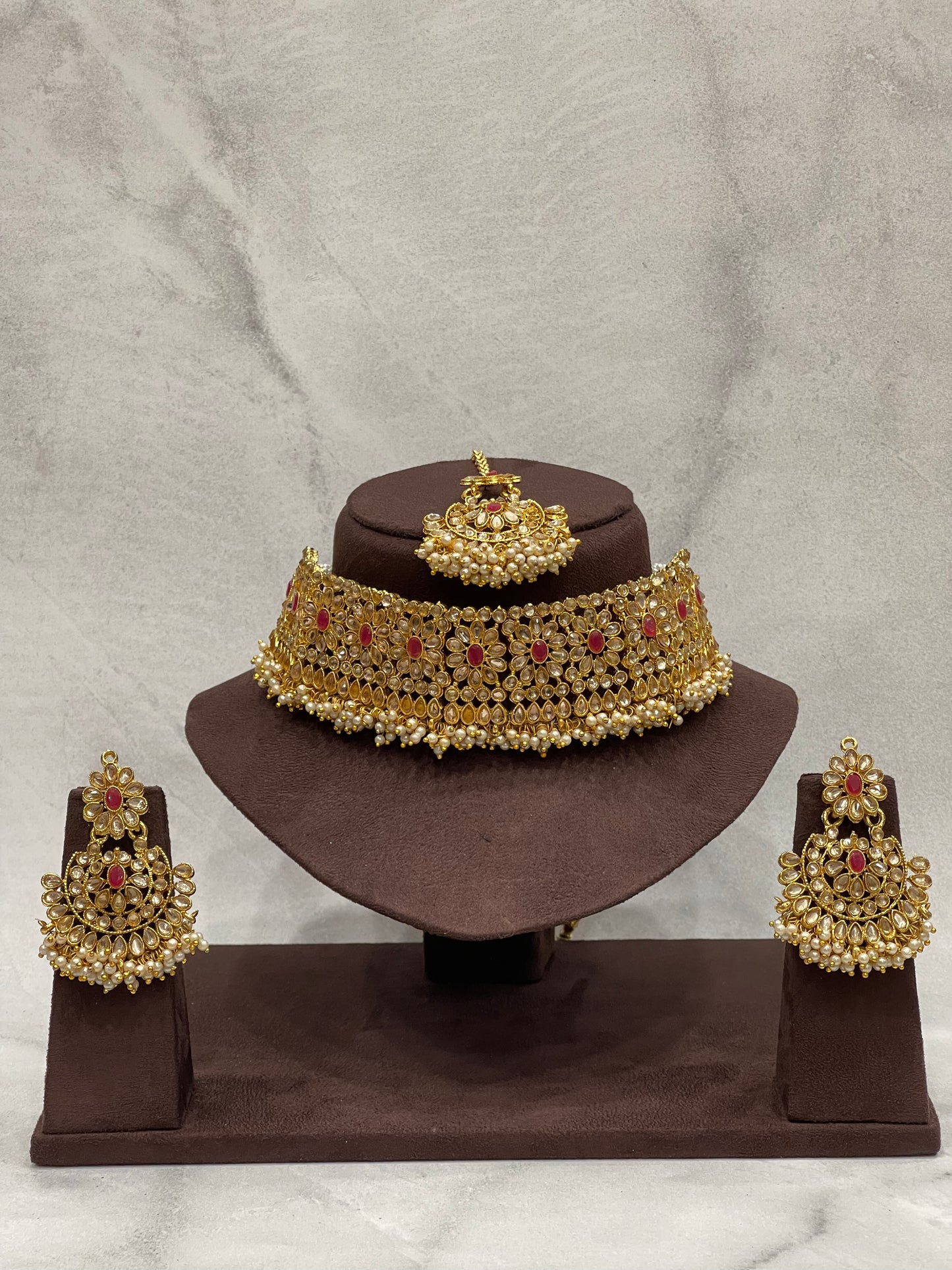 Regal Ruby Kundan Bridal Choker Set