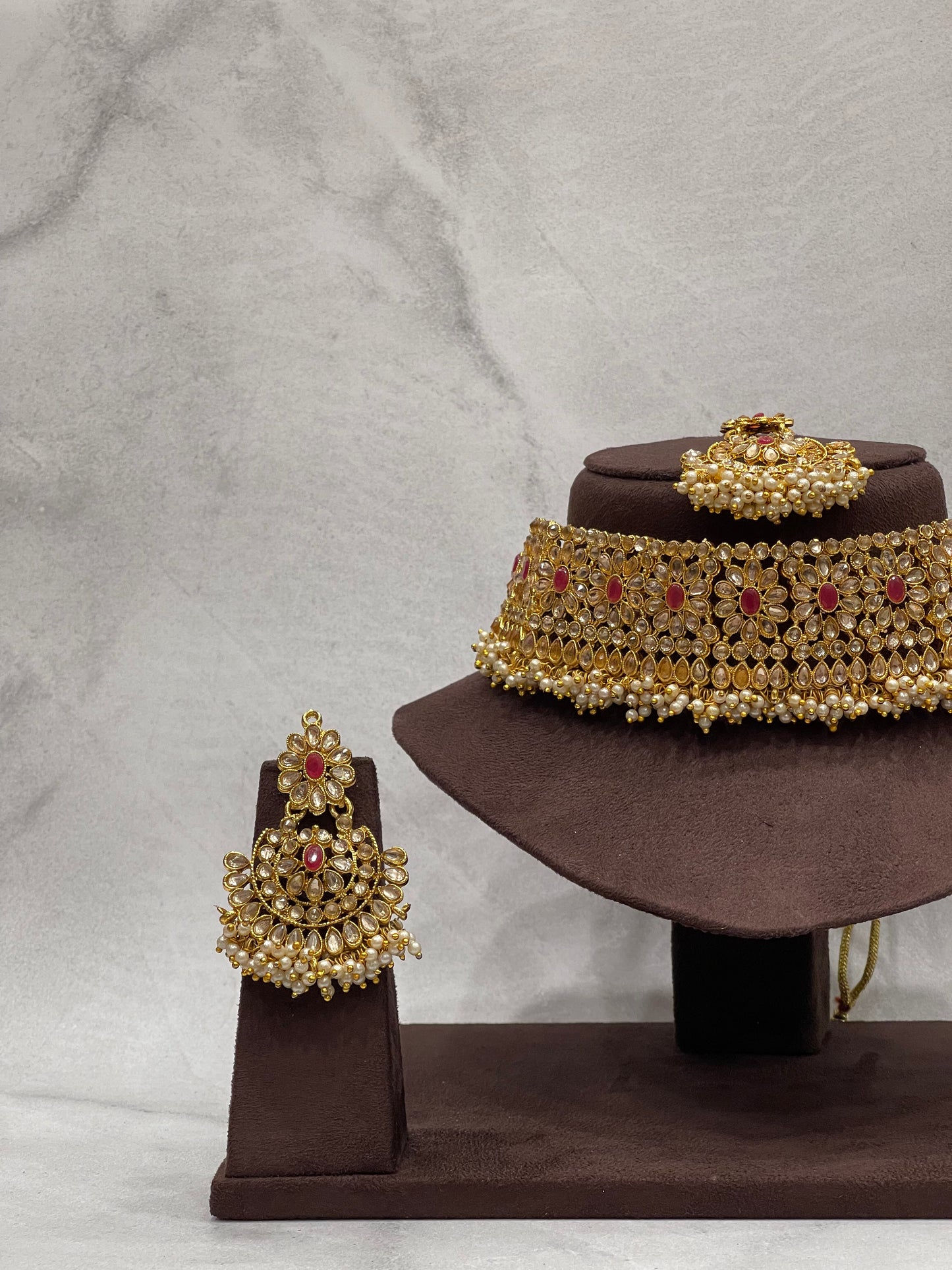 Regal Ruby Kundan Bridal Choker Set