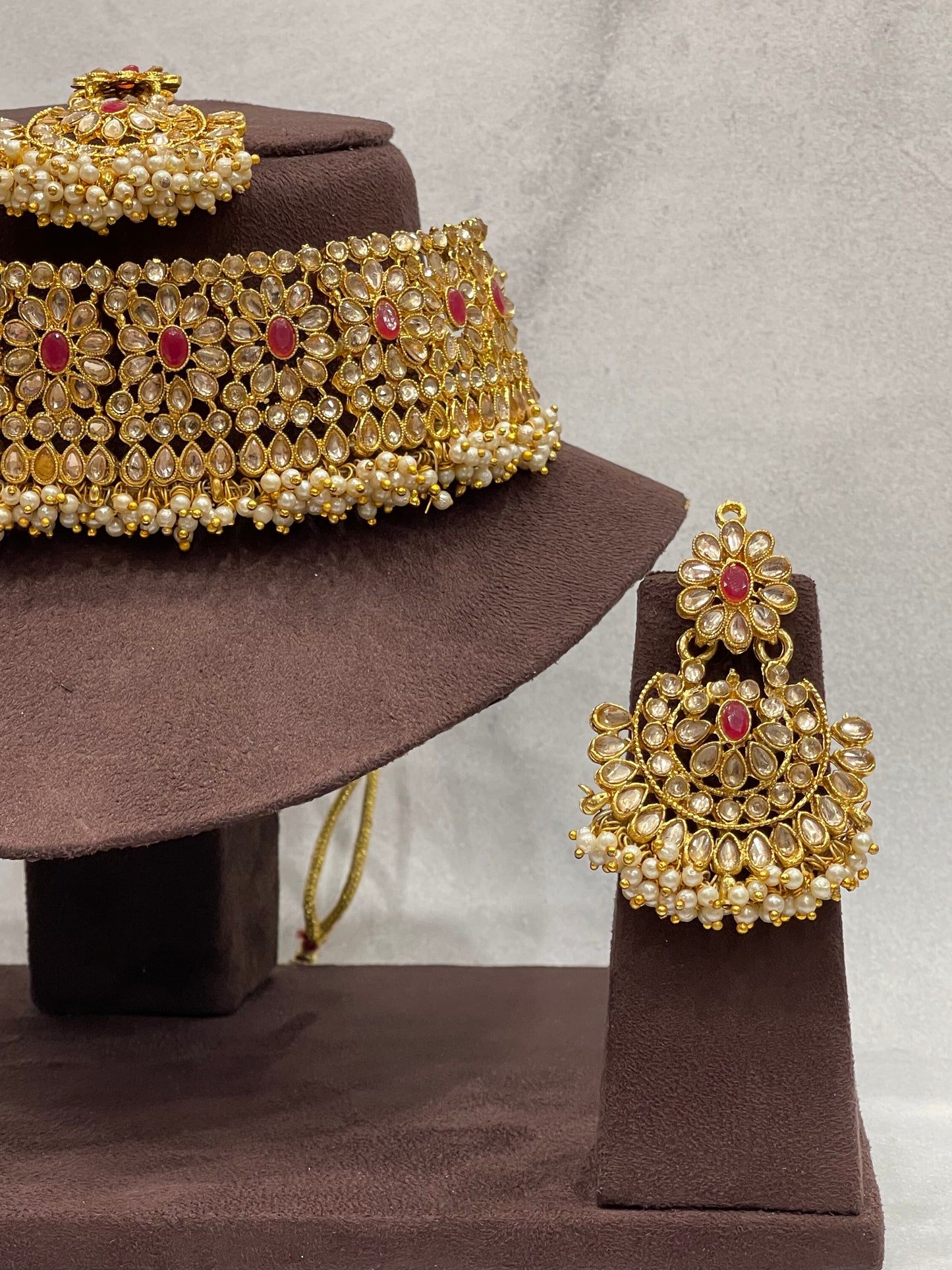 Regal Ruby Kundan Bridal Choker Set