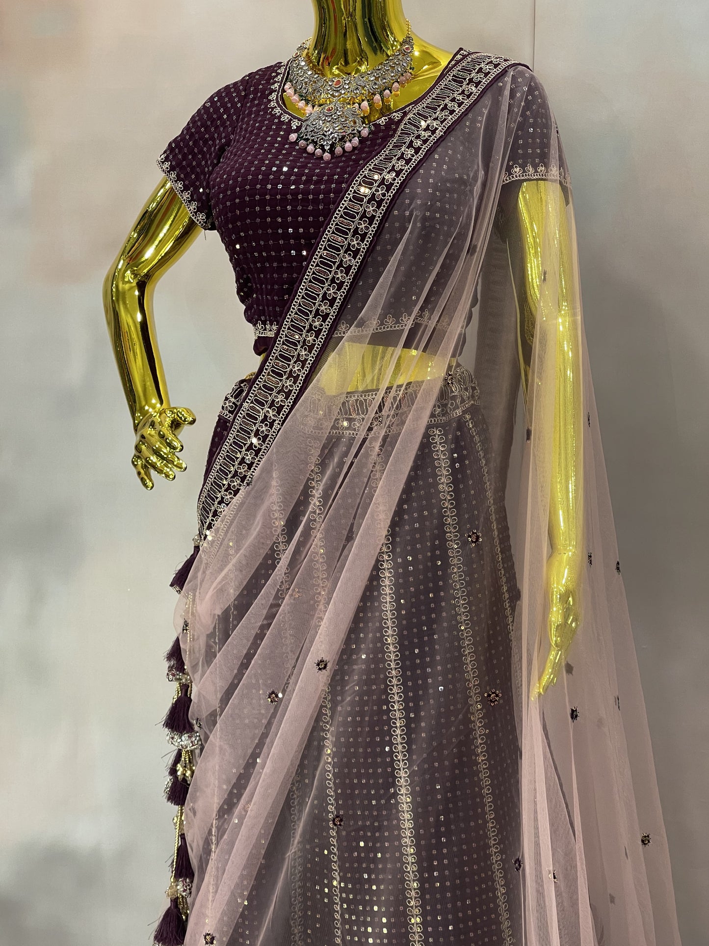 Plum Spark – Sequined Lehenga