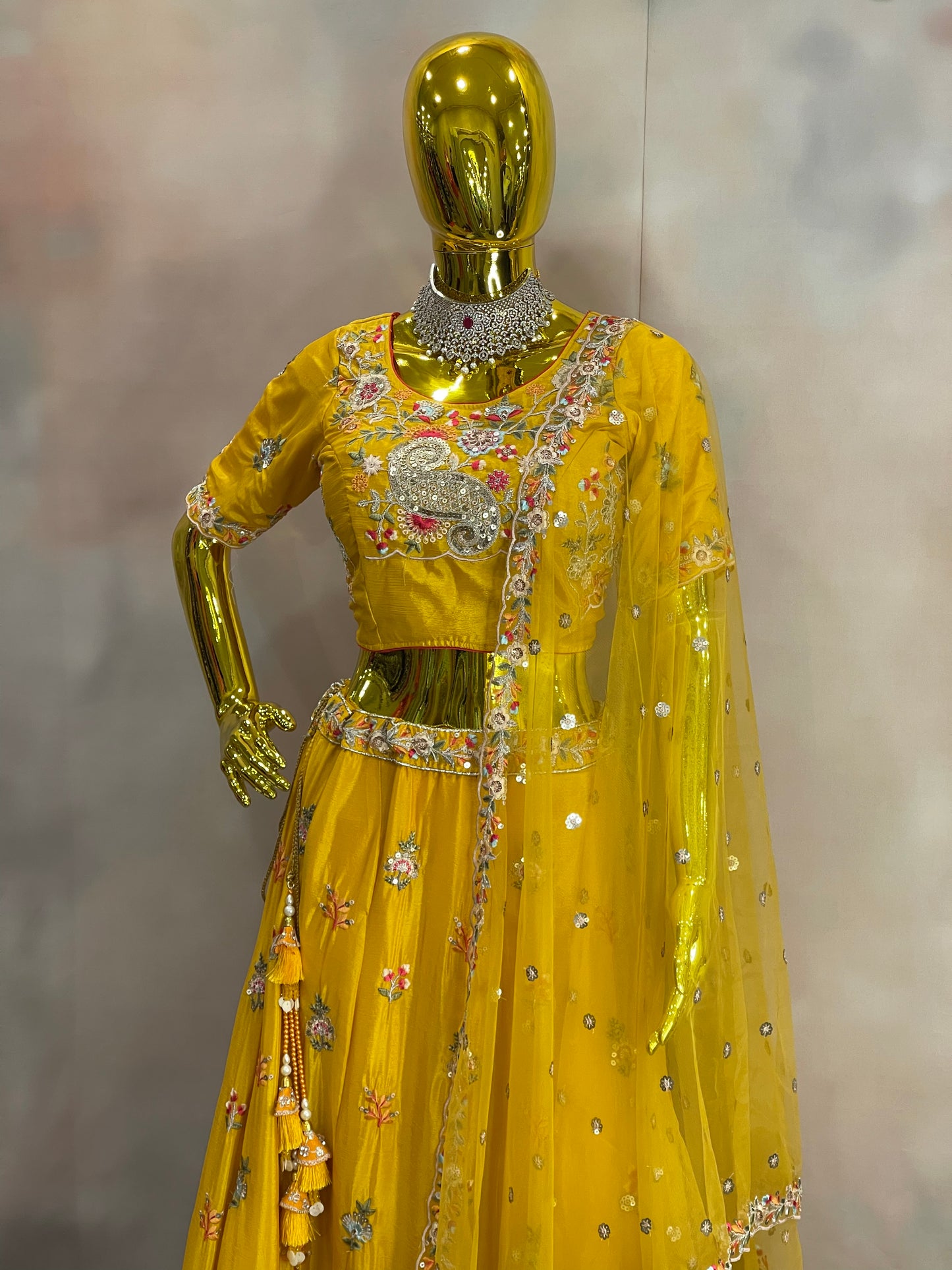 Sunshine Glow – Yellow Embroidered Lehenga