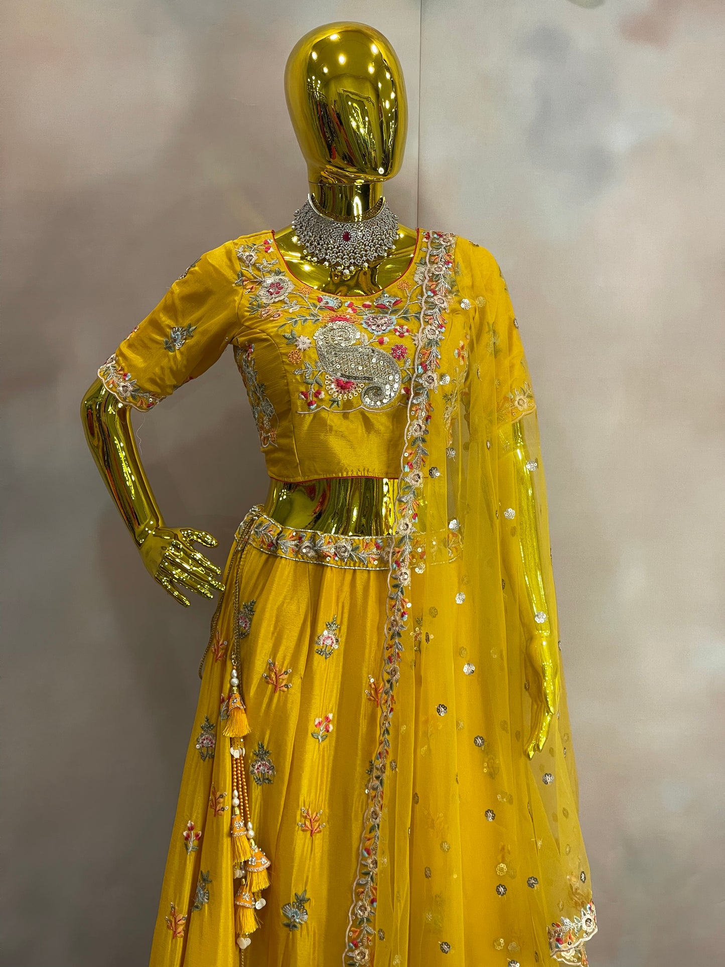 Sunshine Glow – Yellow Embroidered Lehenga