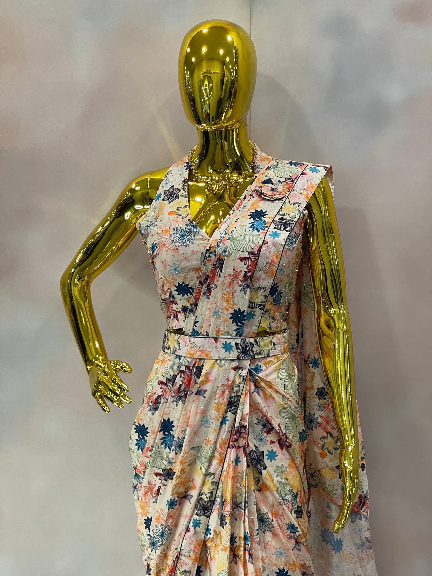 Blossom Glow – Pastel Floral Saree