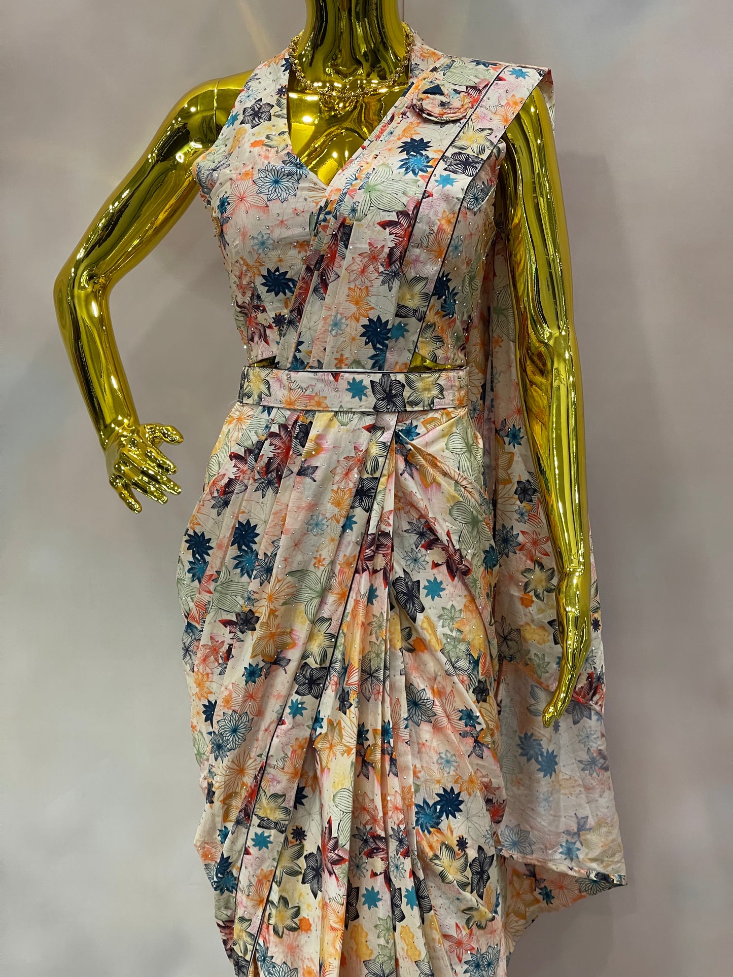 Blossom Glow – Pastel Floral Saree